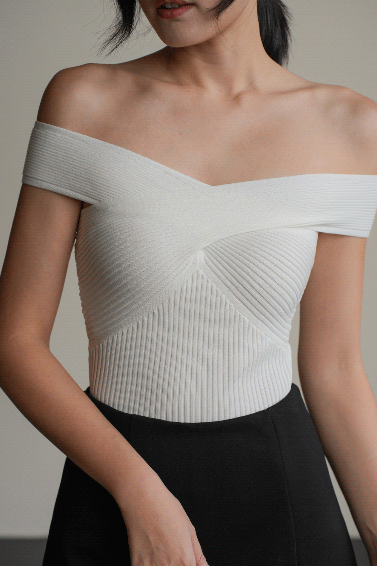 2WAY氣質交叉針織上衣