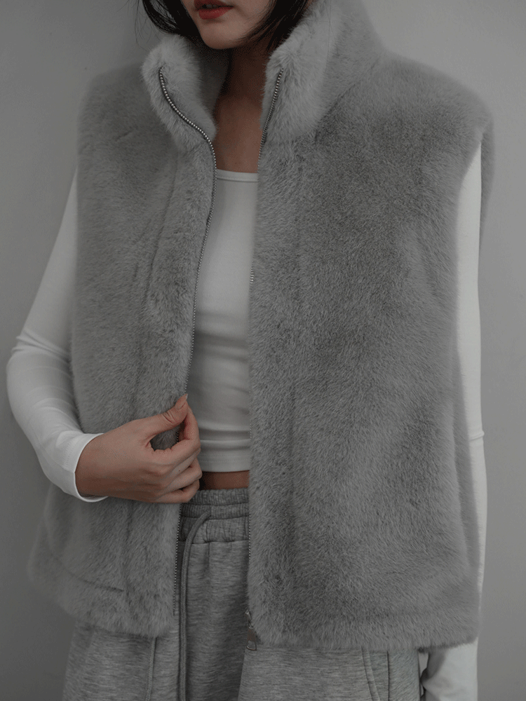 質感仿貂毛拉練背心