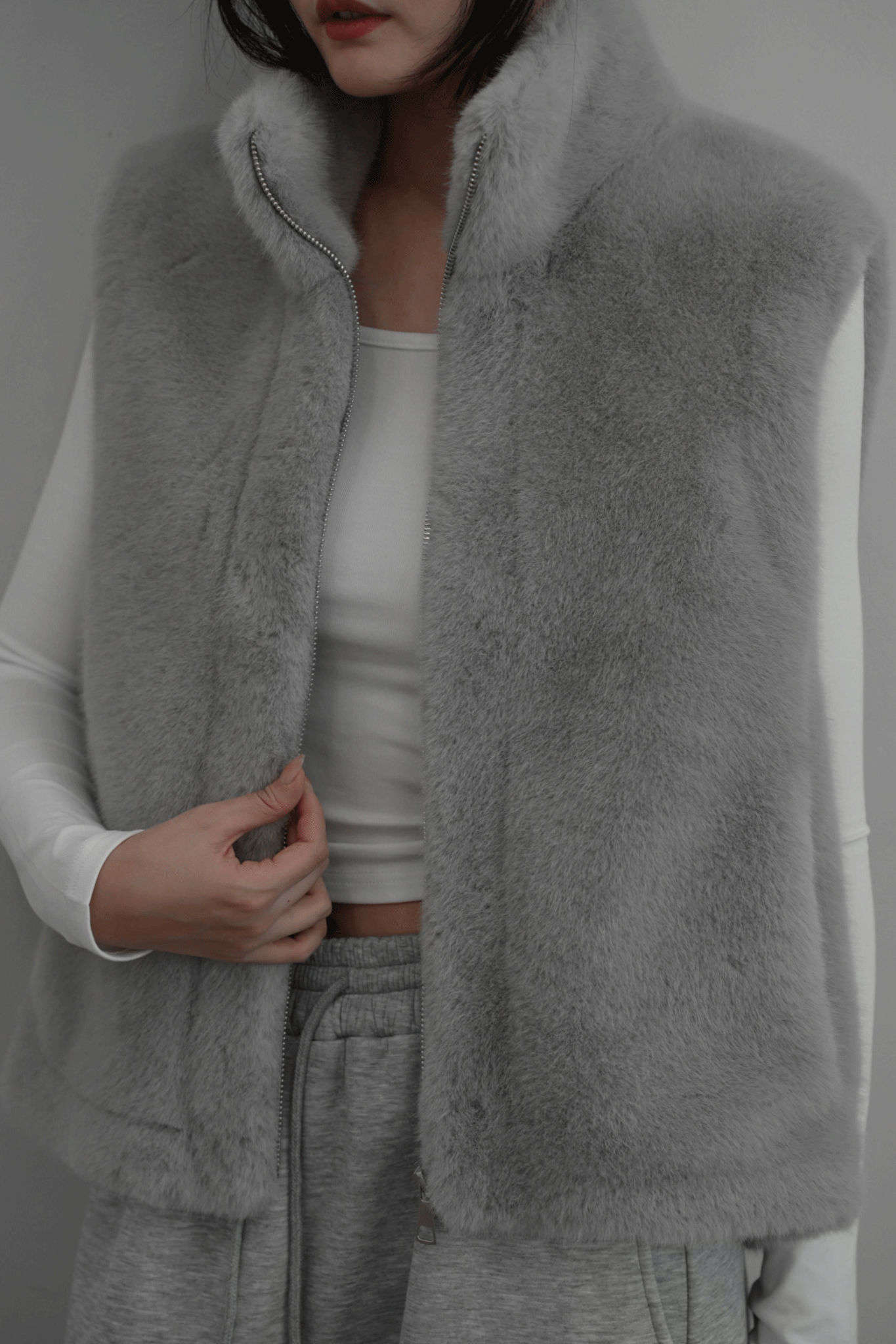 質感仿貂毛拉練背心