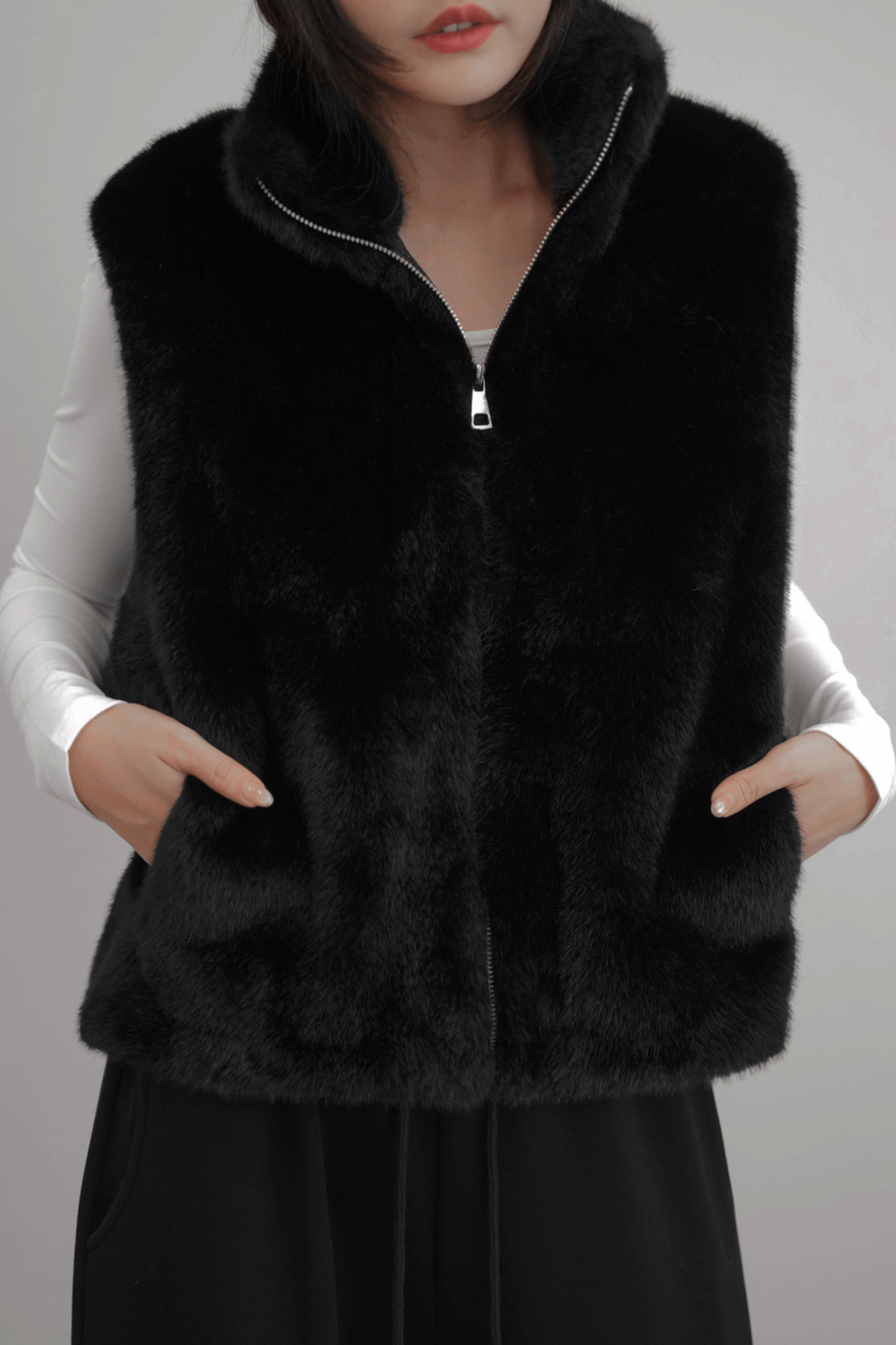 質感仿貂毛拉練背心