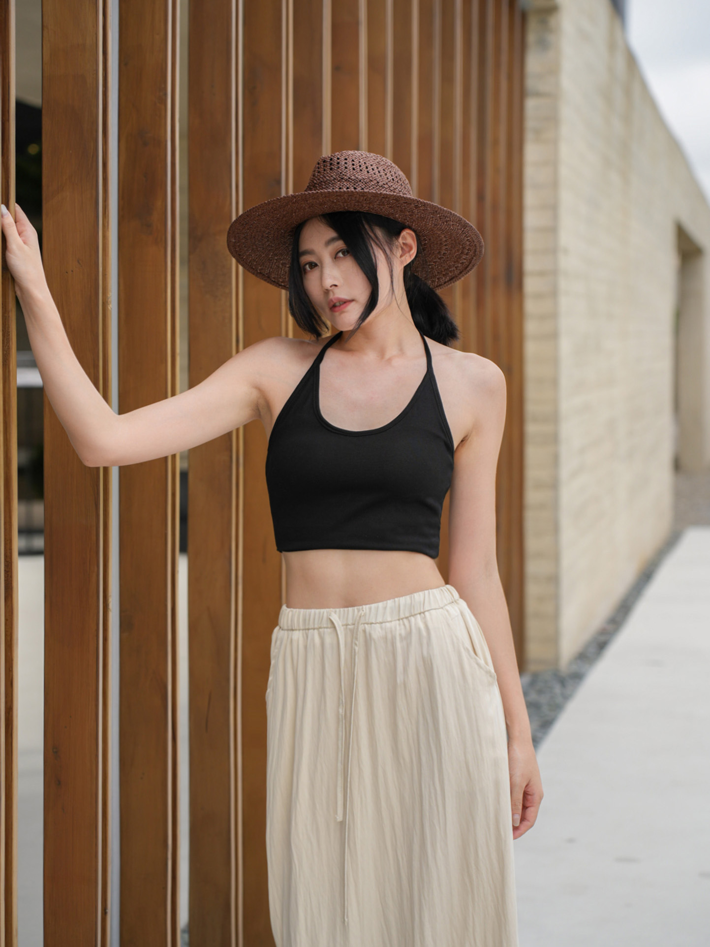 綁脖綁帶短版BRA TOP