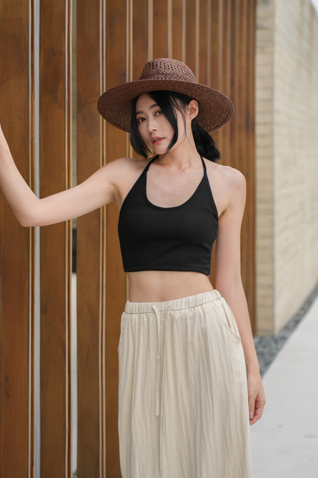 綁脖綁帶短版BRA TOP