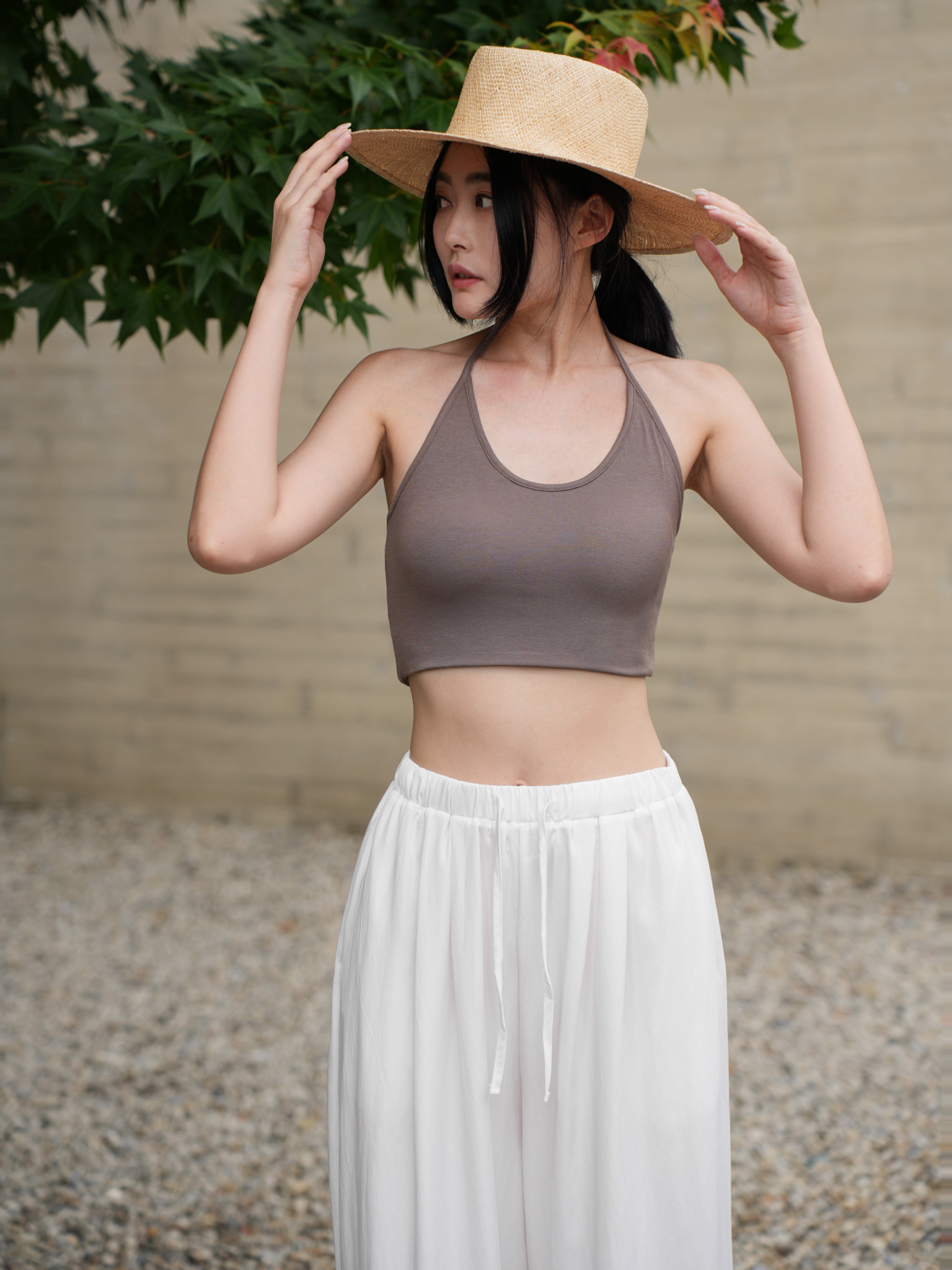 綁脖綁帶短版BRA TOP