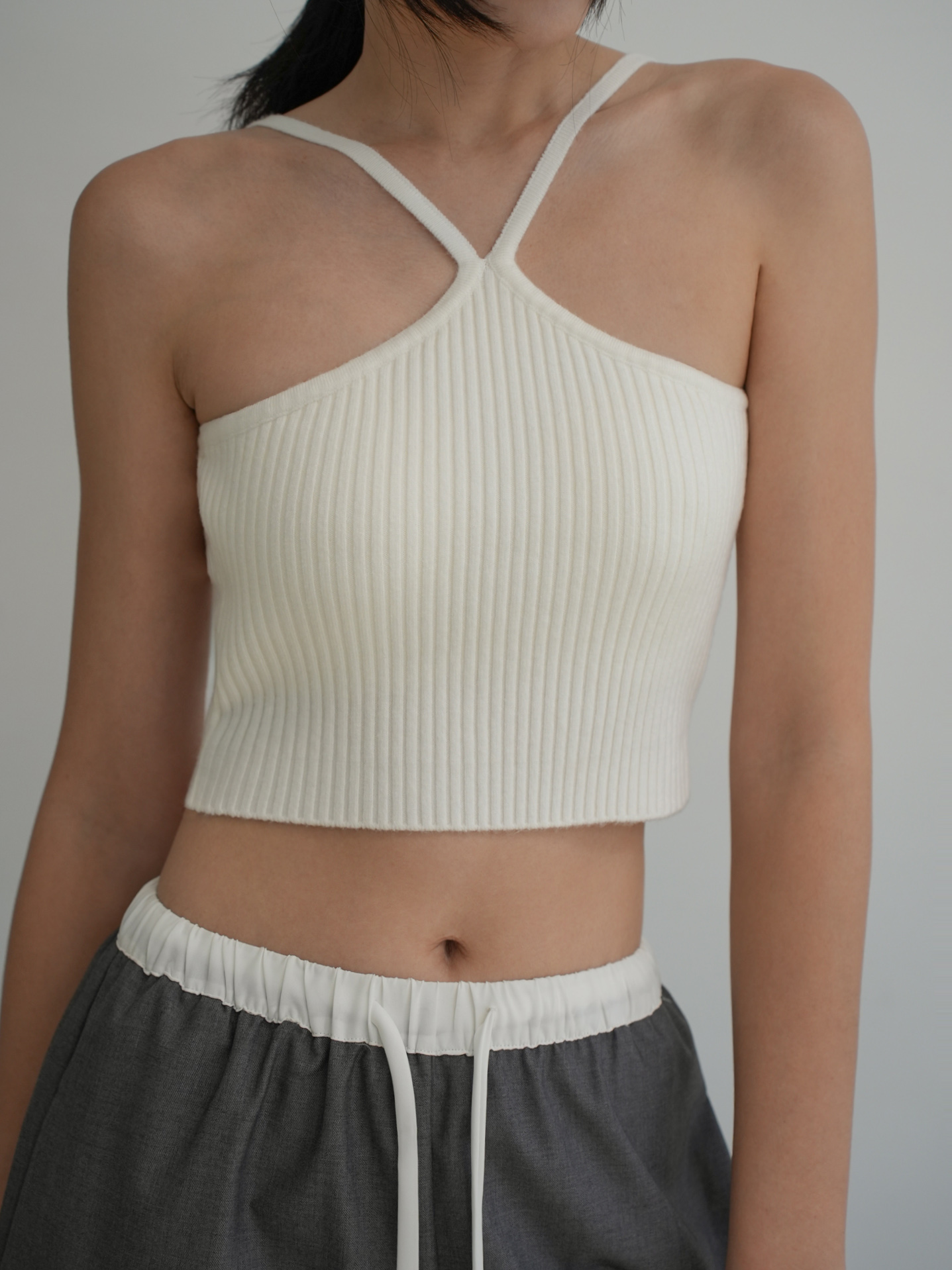 交叉短版針織BRA TOP