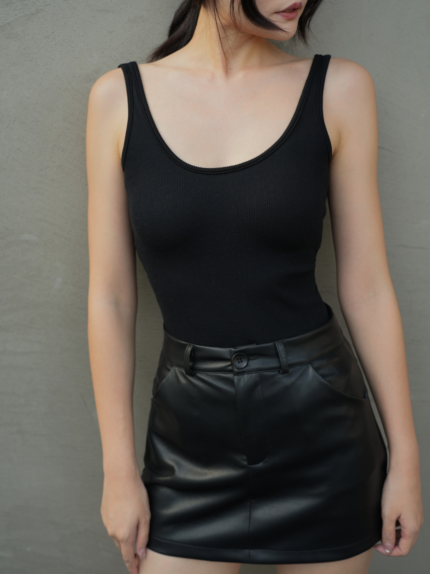 高彈螺紋U領BRA背心