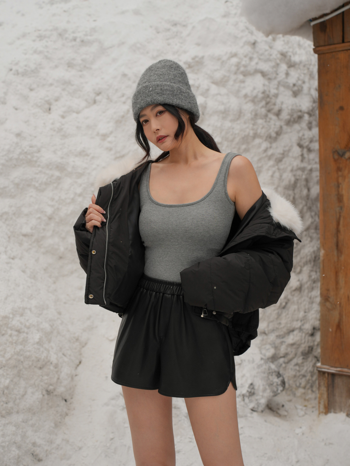 保暖內磨毛方領BRA TOP