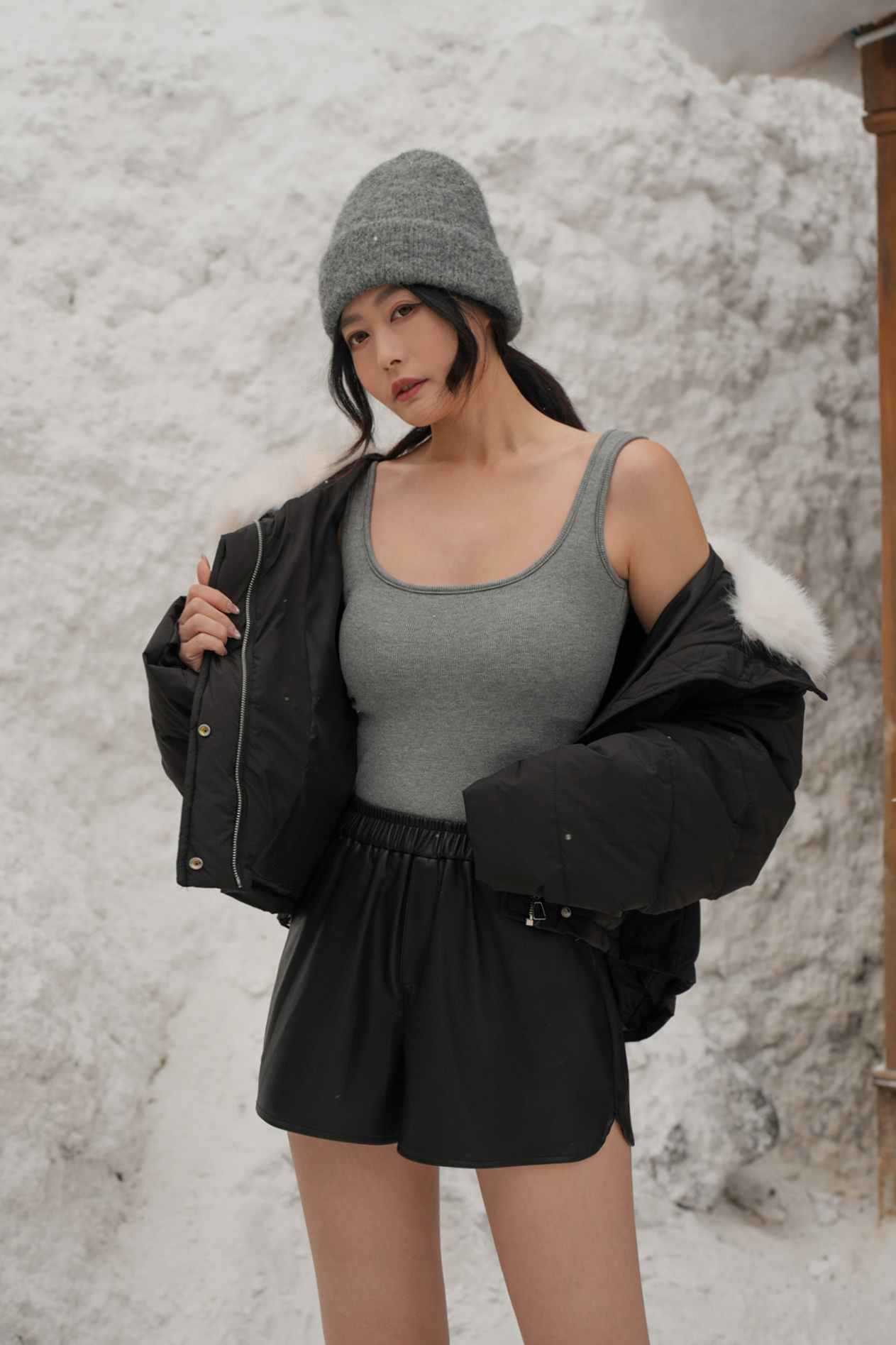 保暖內磨毛方領BRA TOP