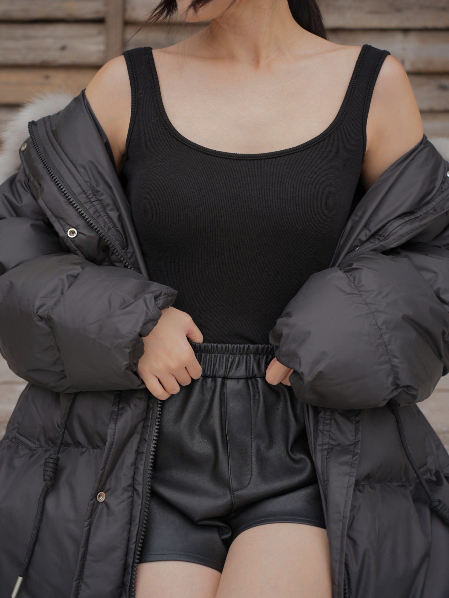 保暖內磨毛方領BRA TOP