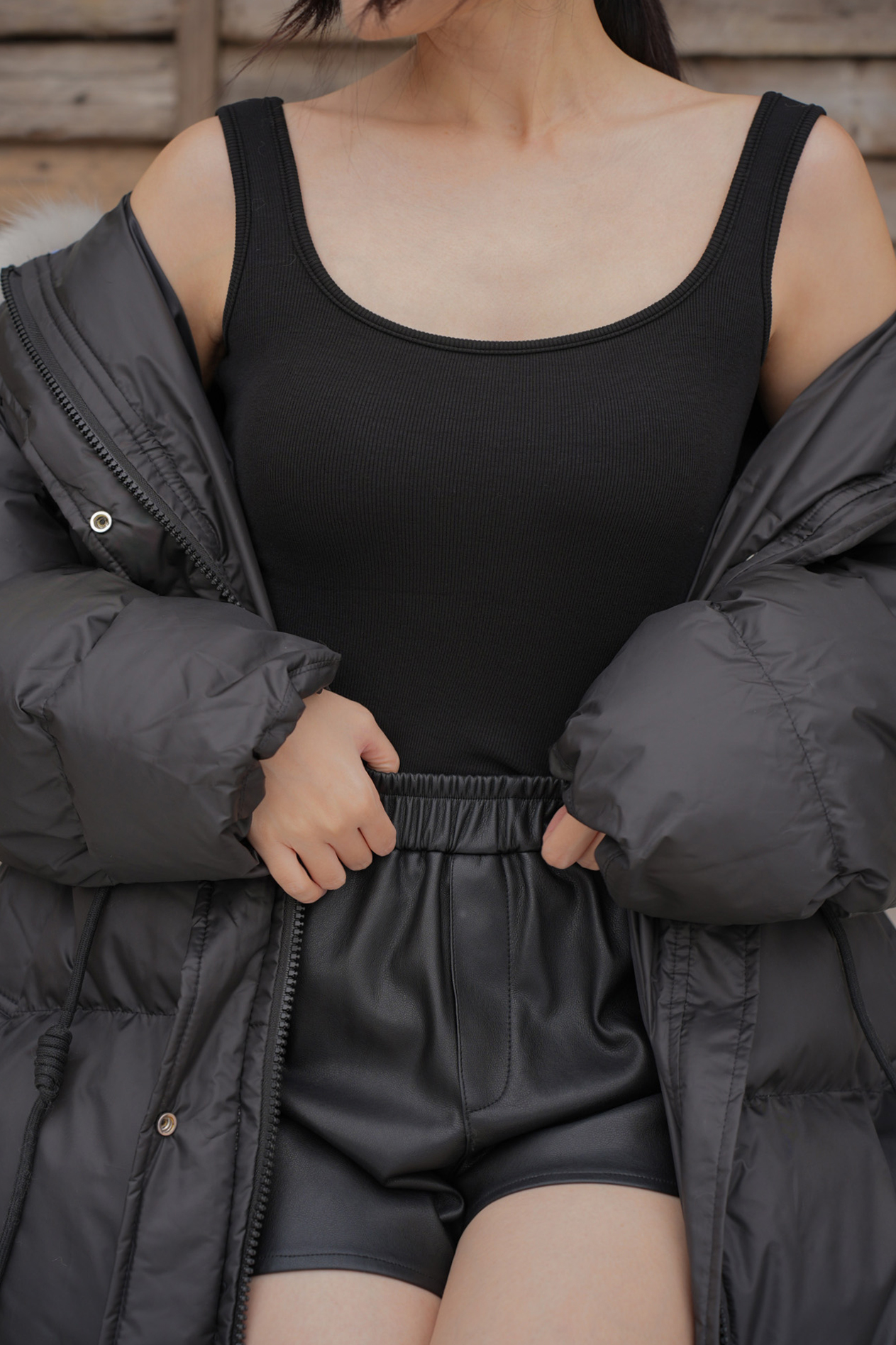 保暖內磨毛方領BRA TOP