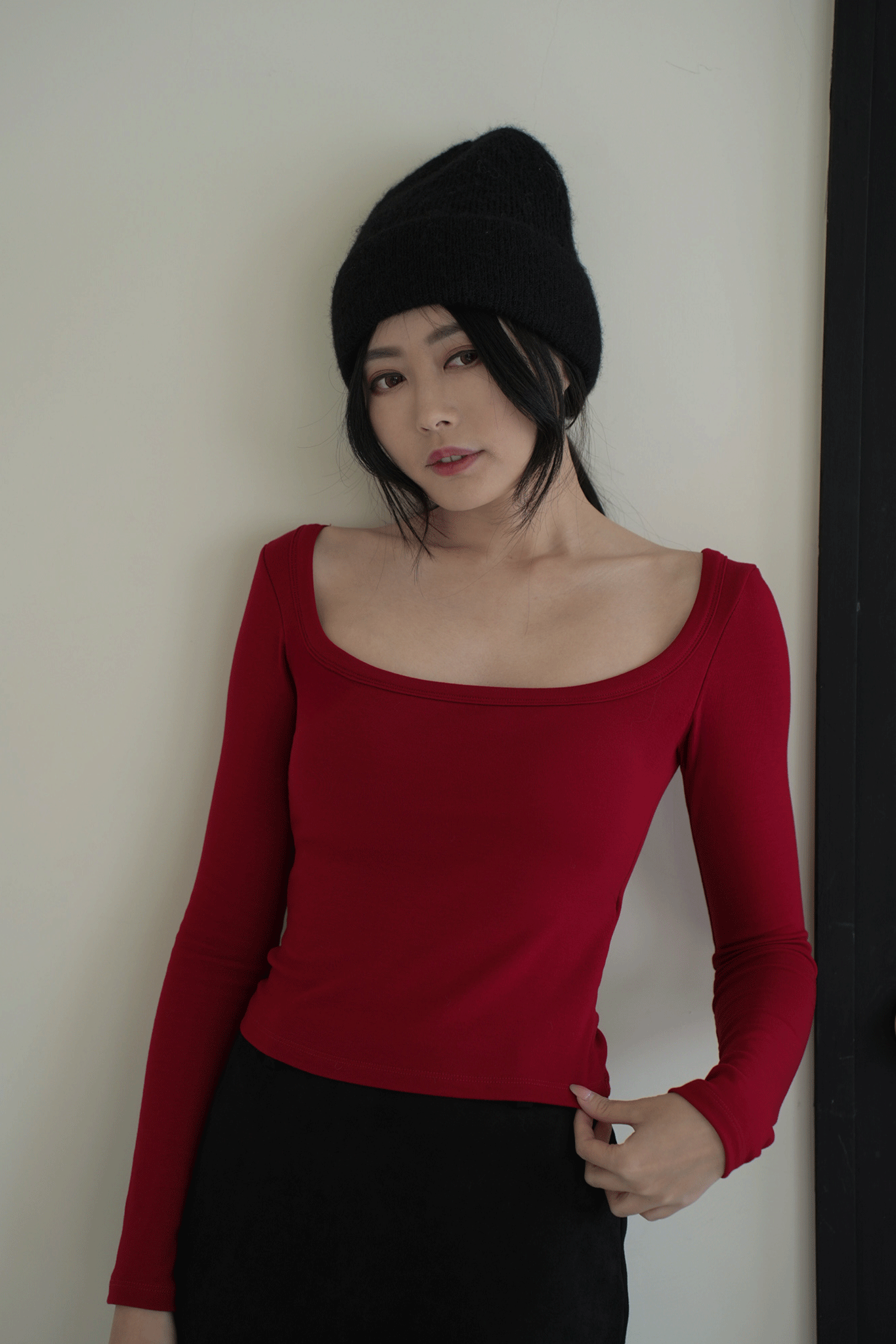 保暖內磨毛大圓領BRA上衣