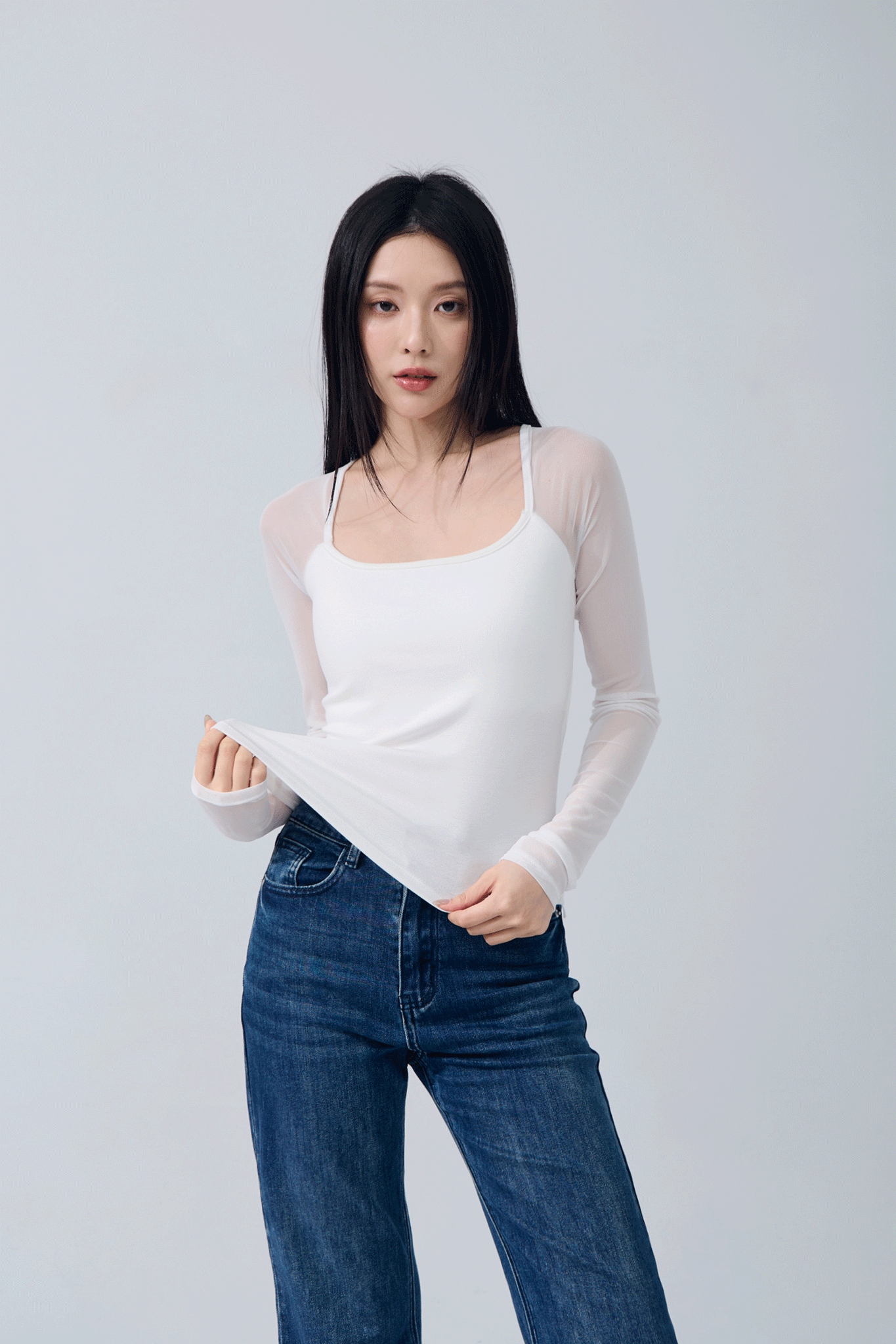 美背網紗彈性BRA上衣