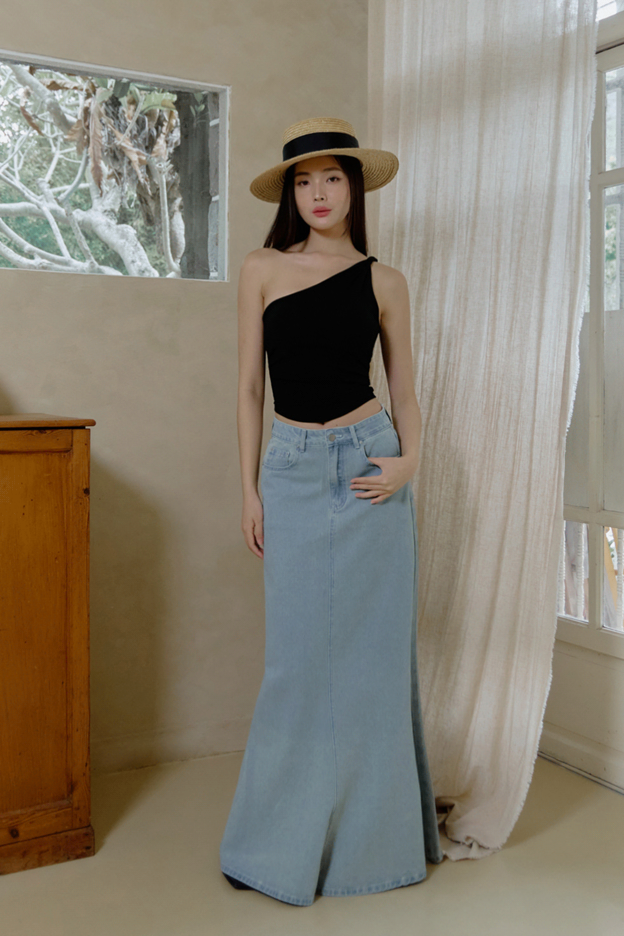 單肩扭結造型BRATOP