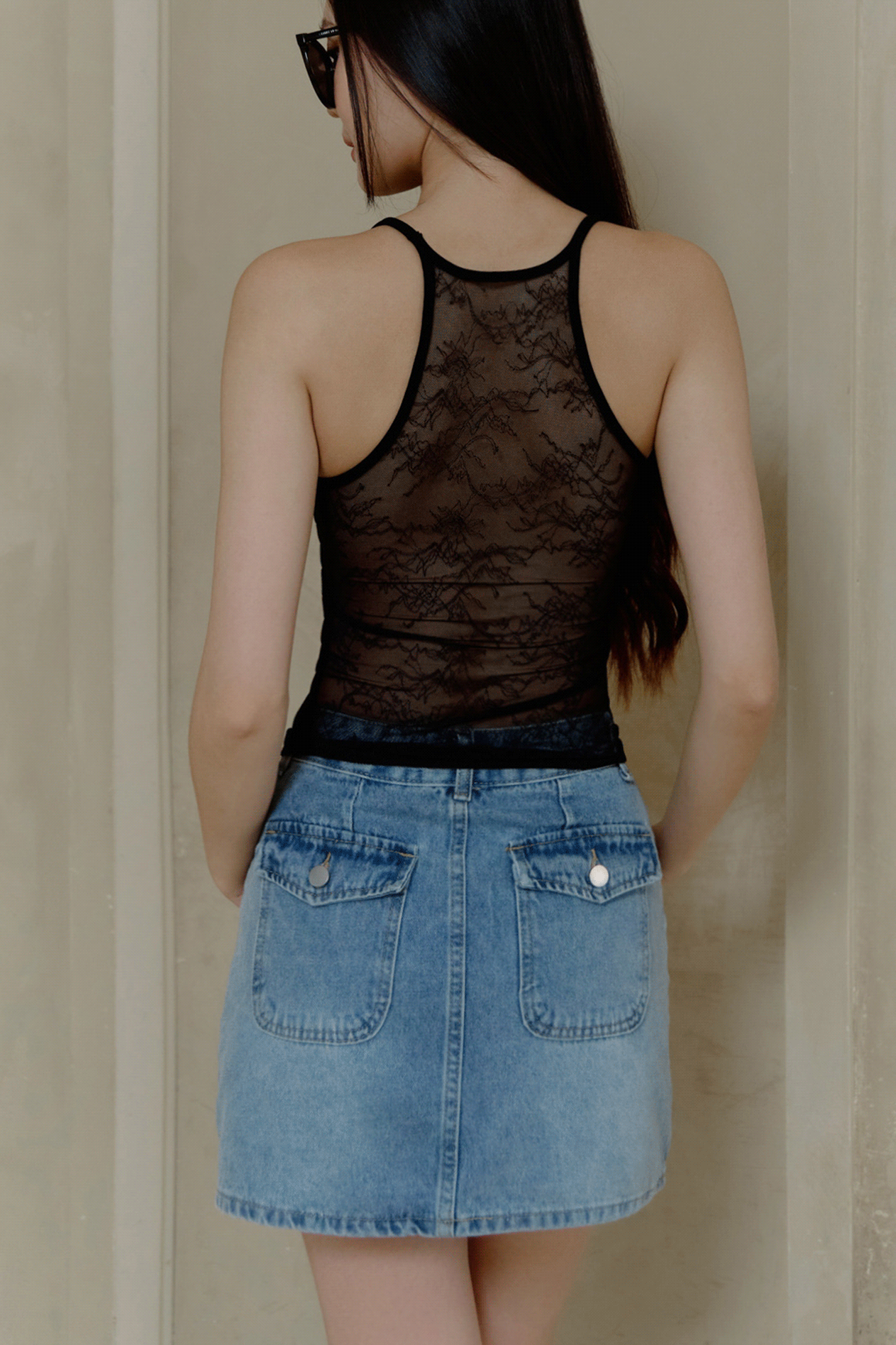 削肩蕾絲美背BRA TOP