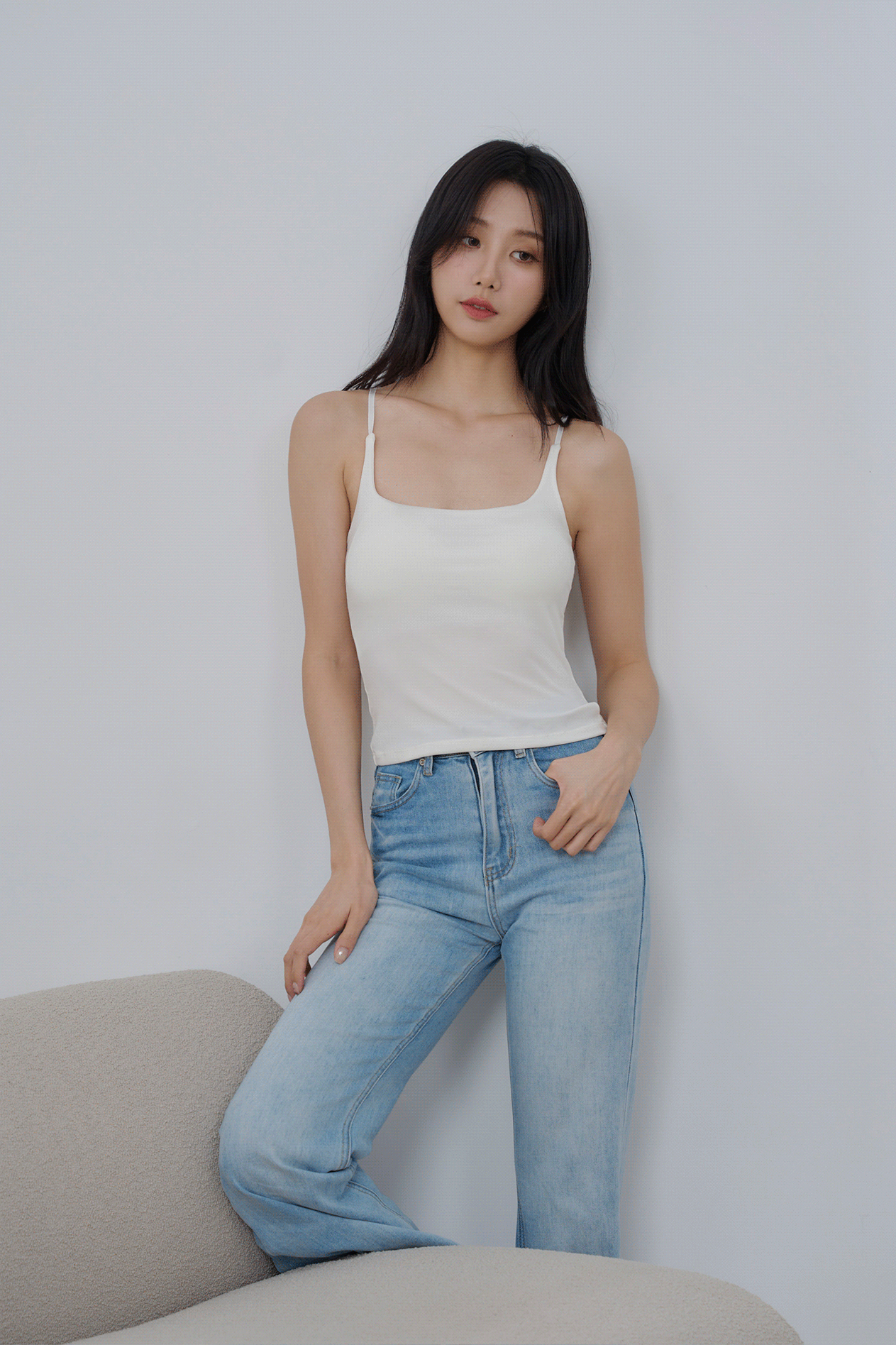 天絲棉U領細肩BRA TOP