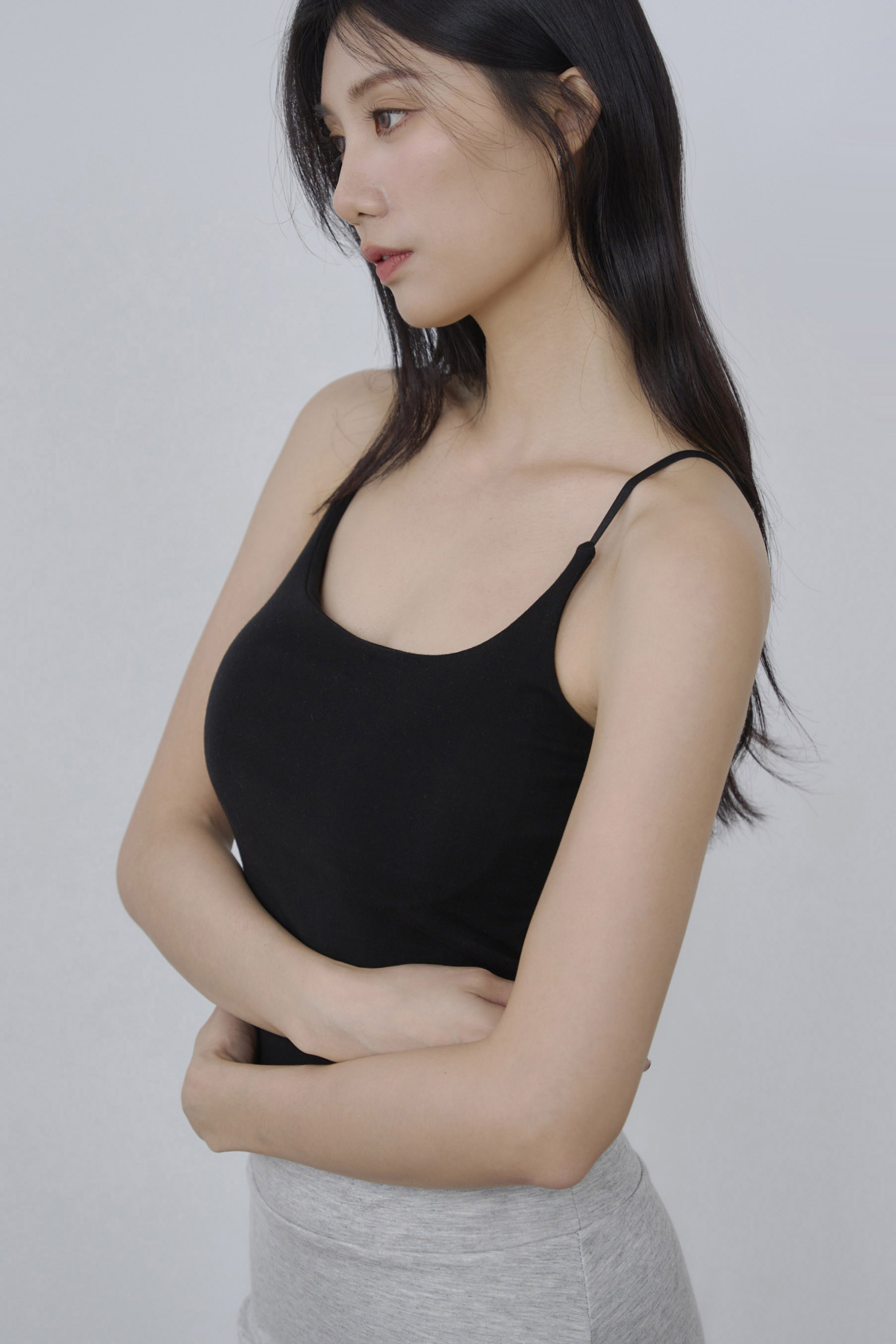 天絲棉U領細肩BRA TOP