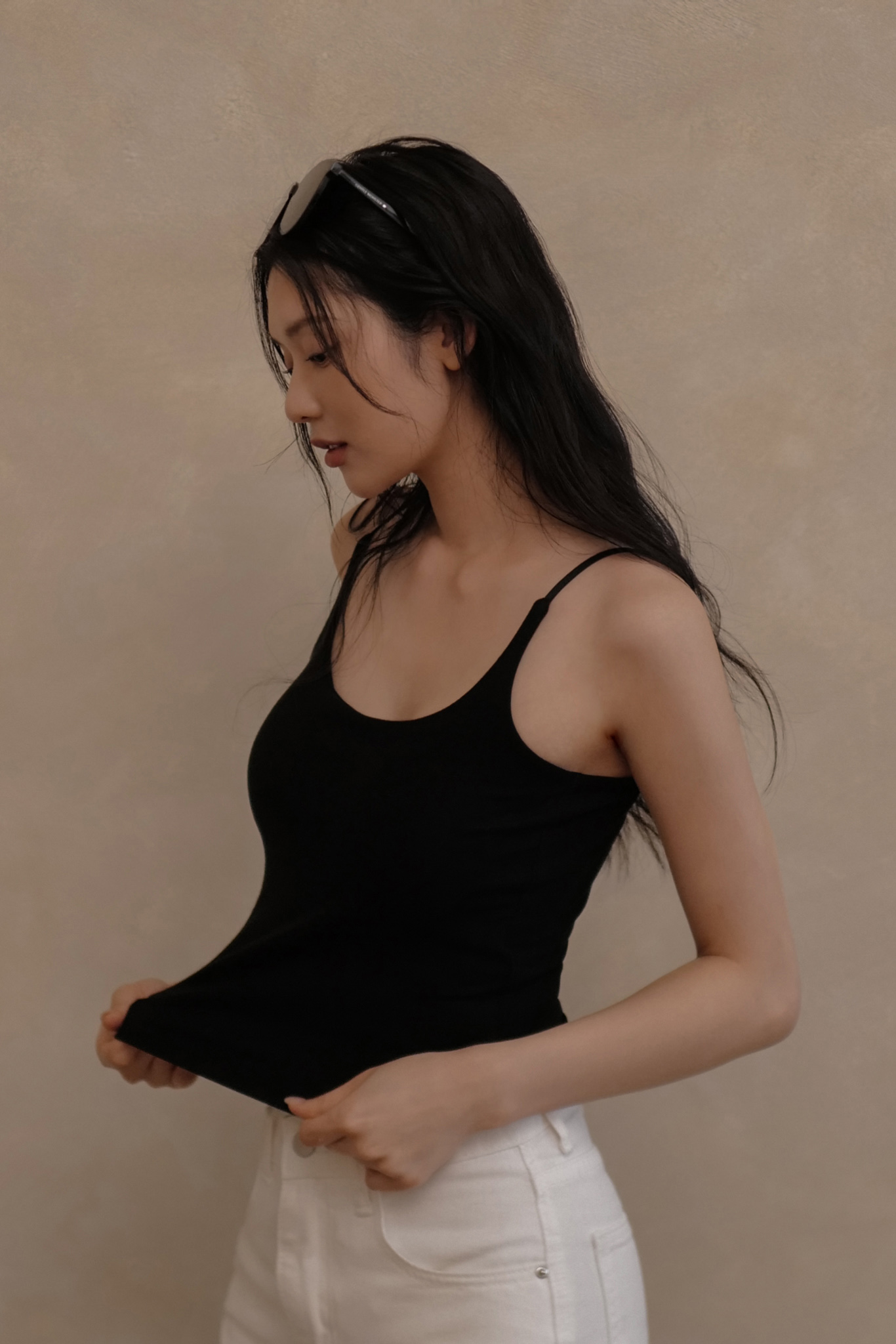 天絲棉U領細肩BRA TOP