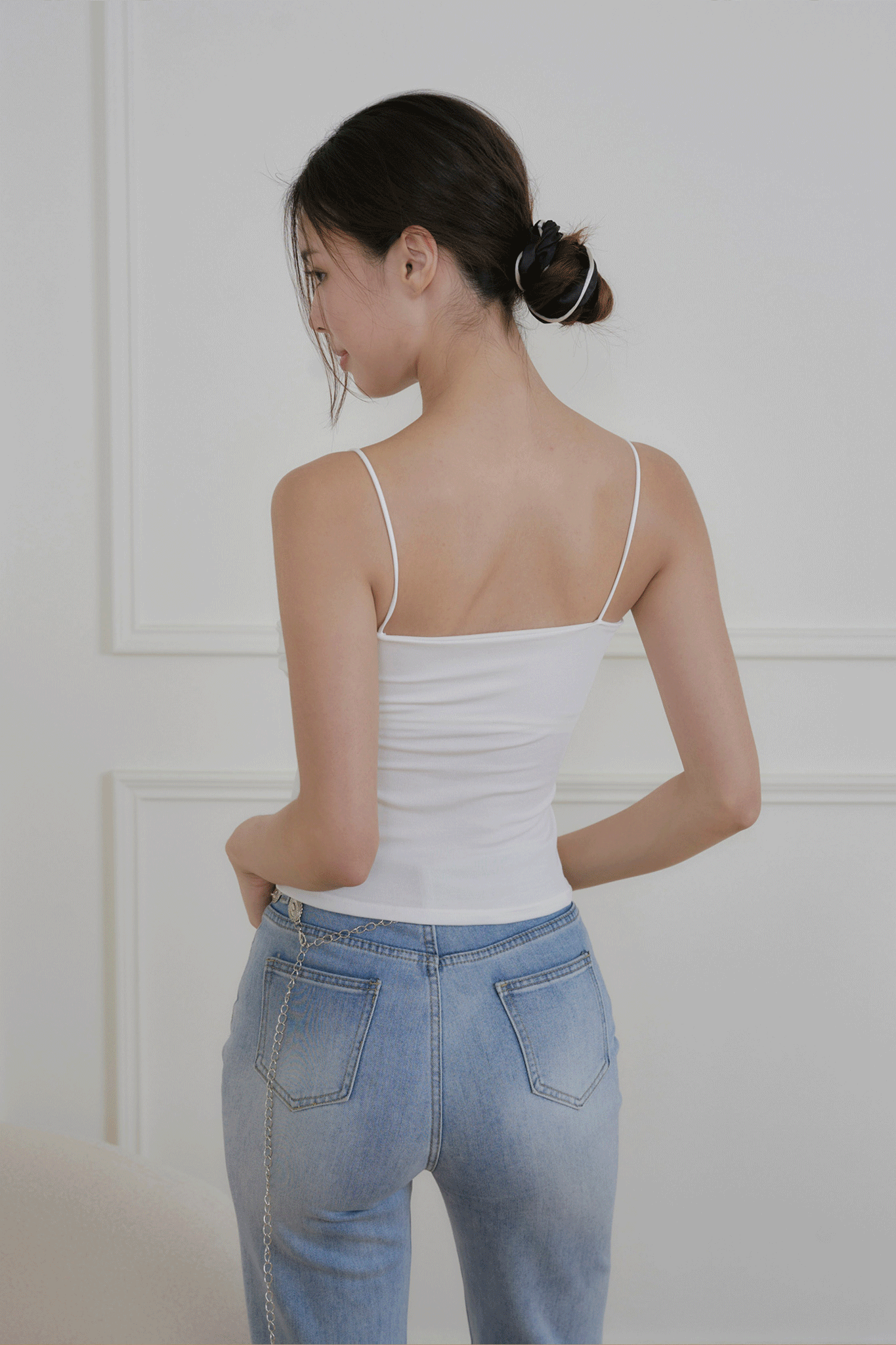 優雅抓皺細肩BRA TOP