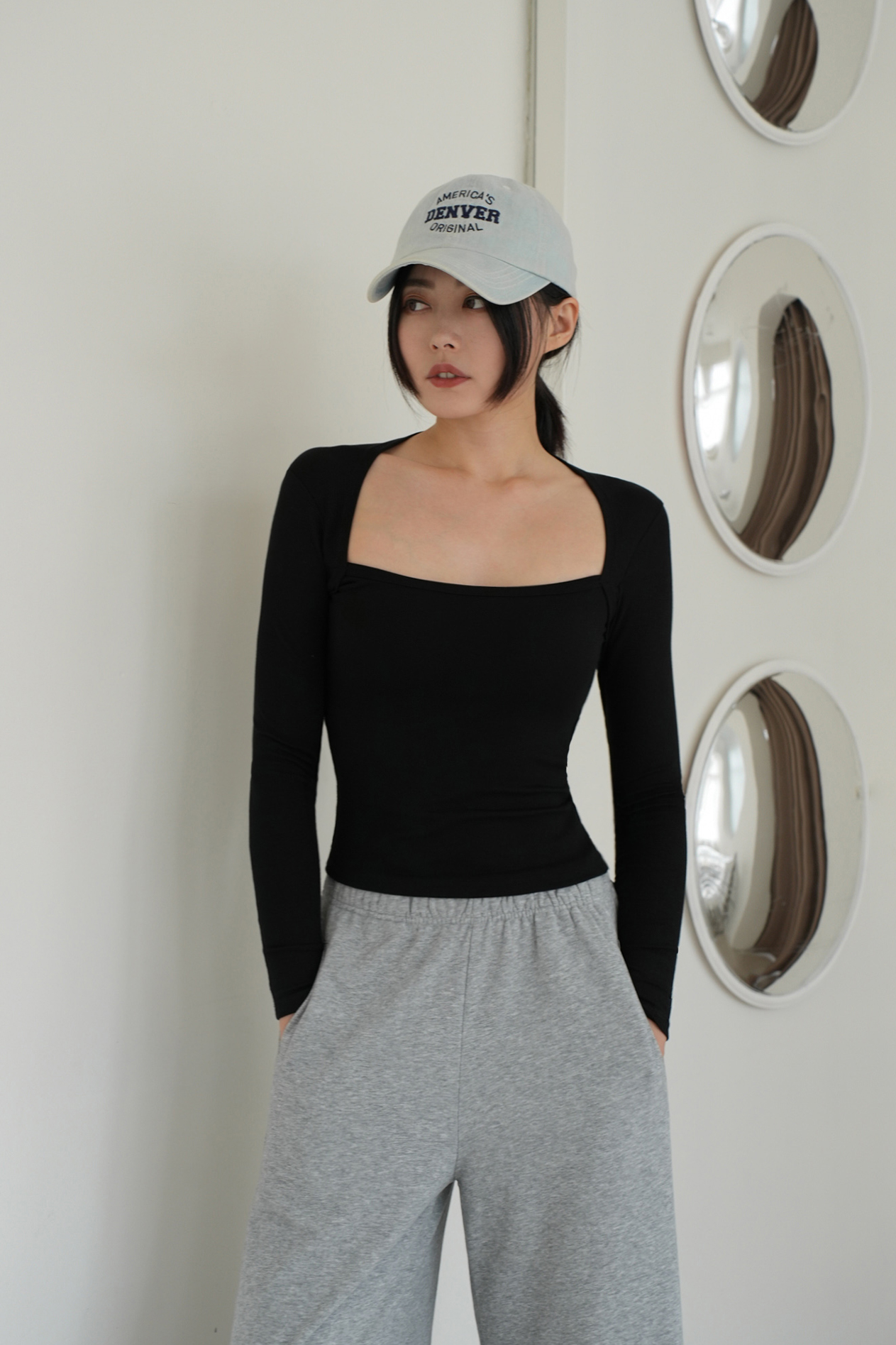 超柔彈方領長袖BRA TOP