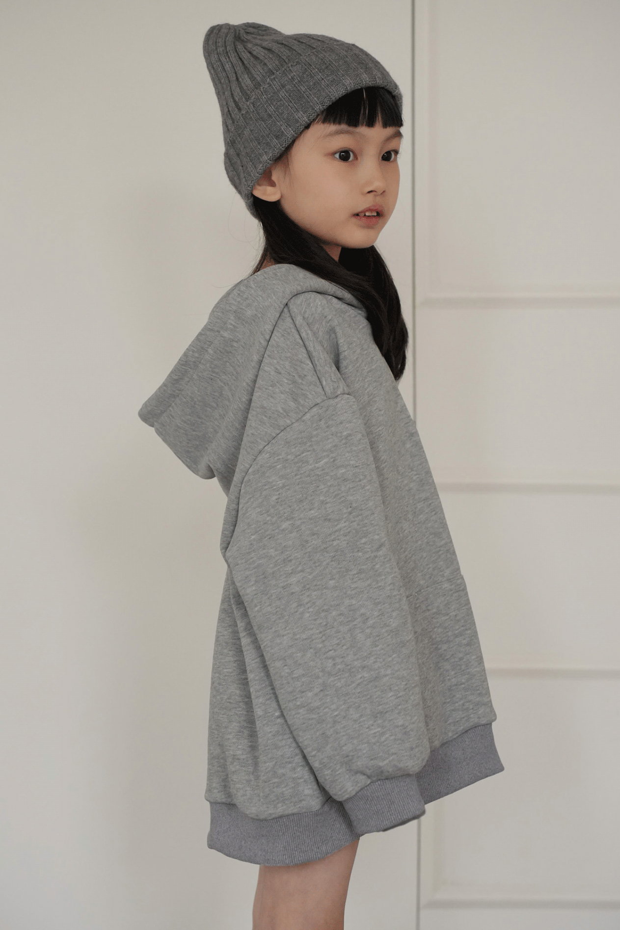 寬鬆大口袋拉鍊帽TEE(小童款)