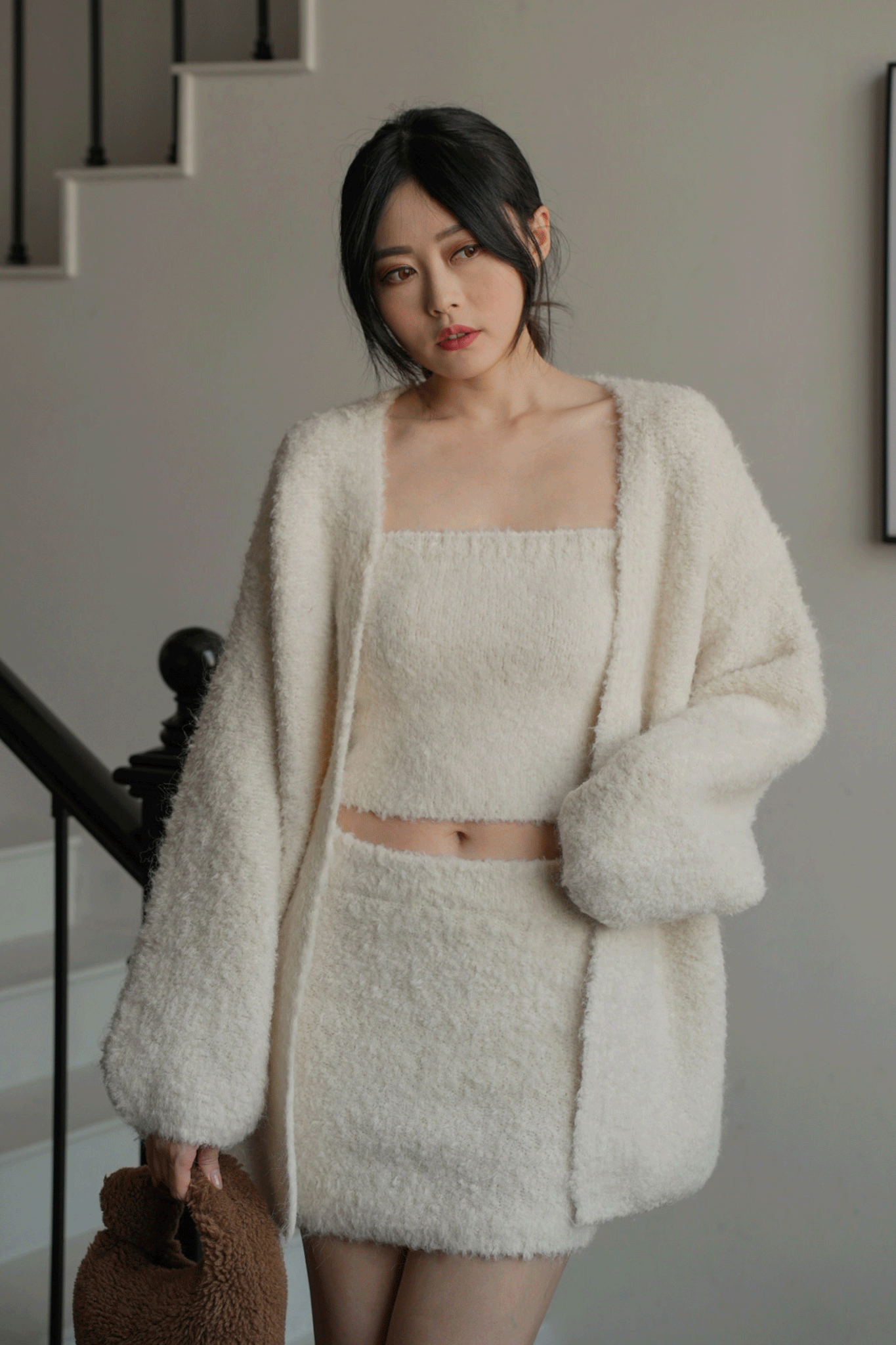 羊毛圈圈紗澎袖外套