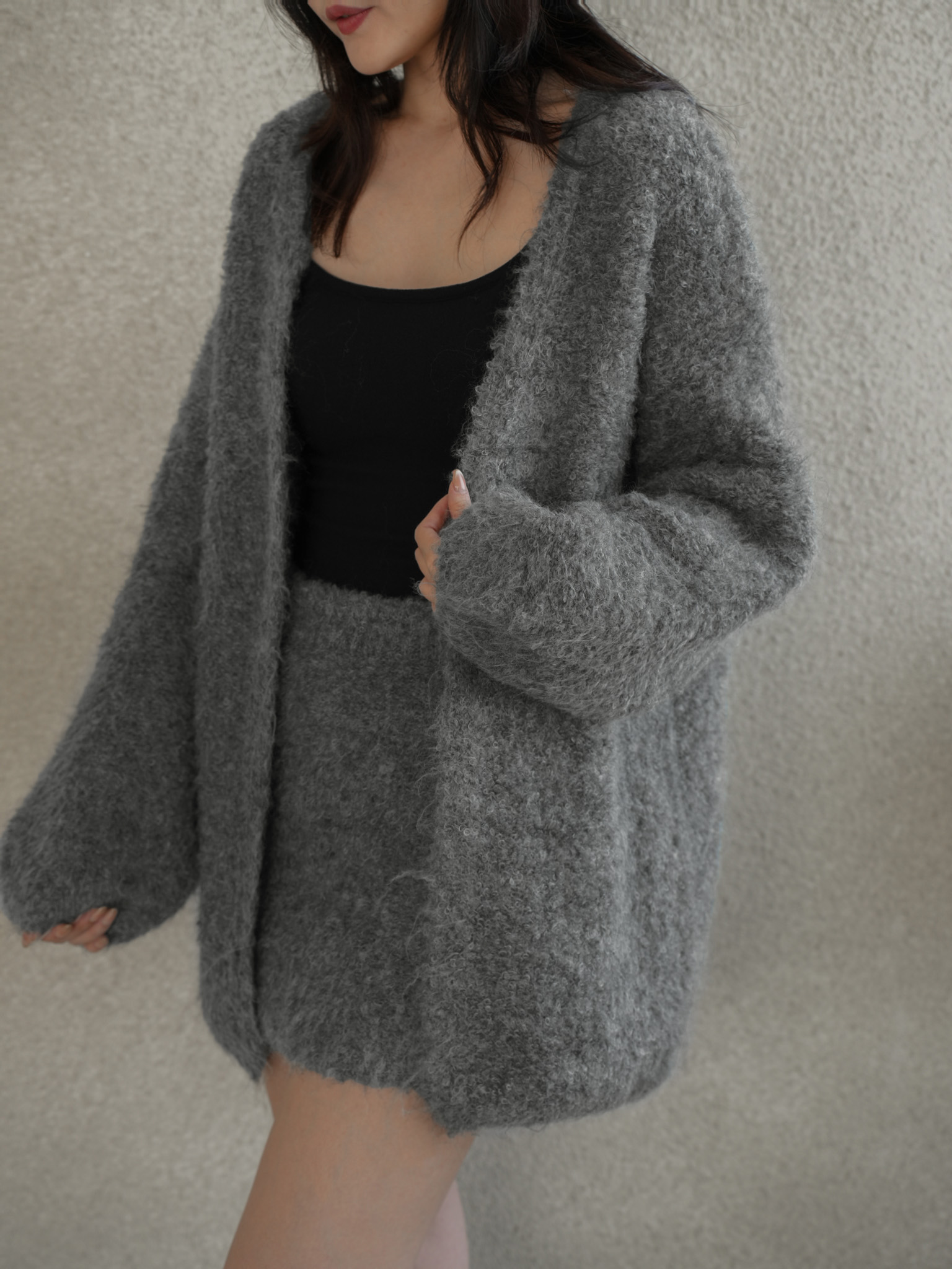 羊毛圈圈紗澎袖外套