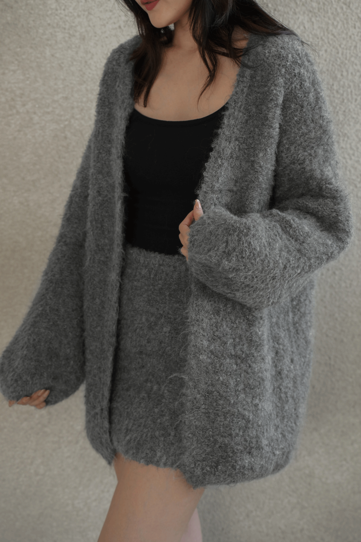 羊毛圈圈紗澎袖外套