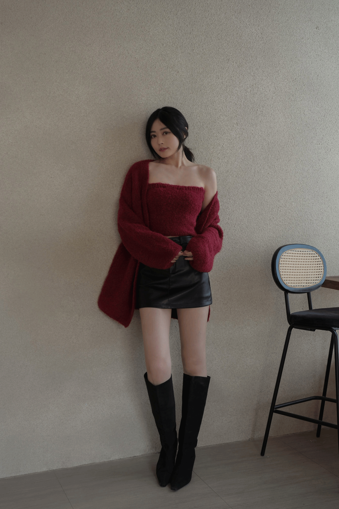 羊毛圈圈紗澎袖外套