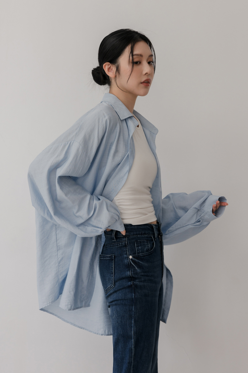 質感天絲棉寬鬆襯衫