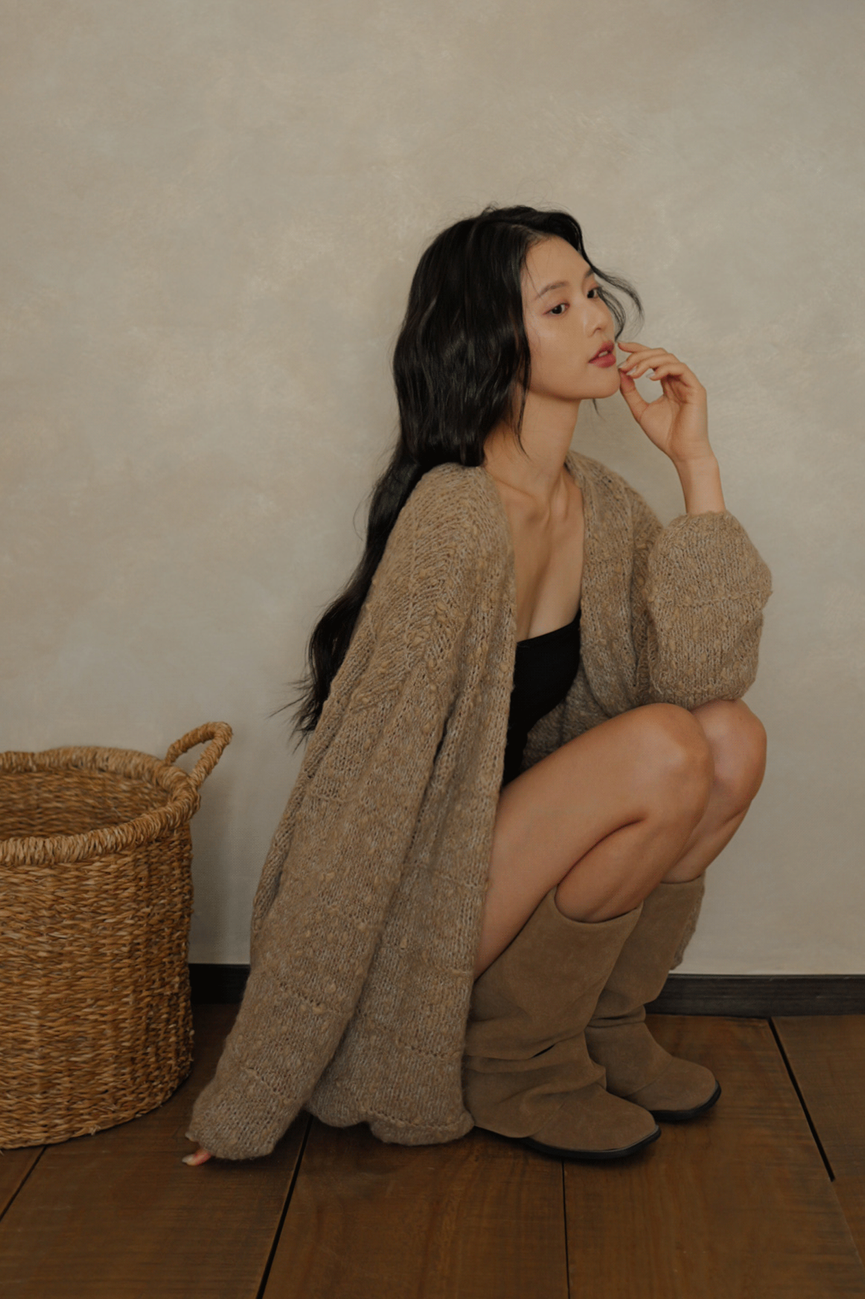 立體圈圈紗針織外套