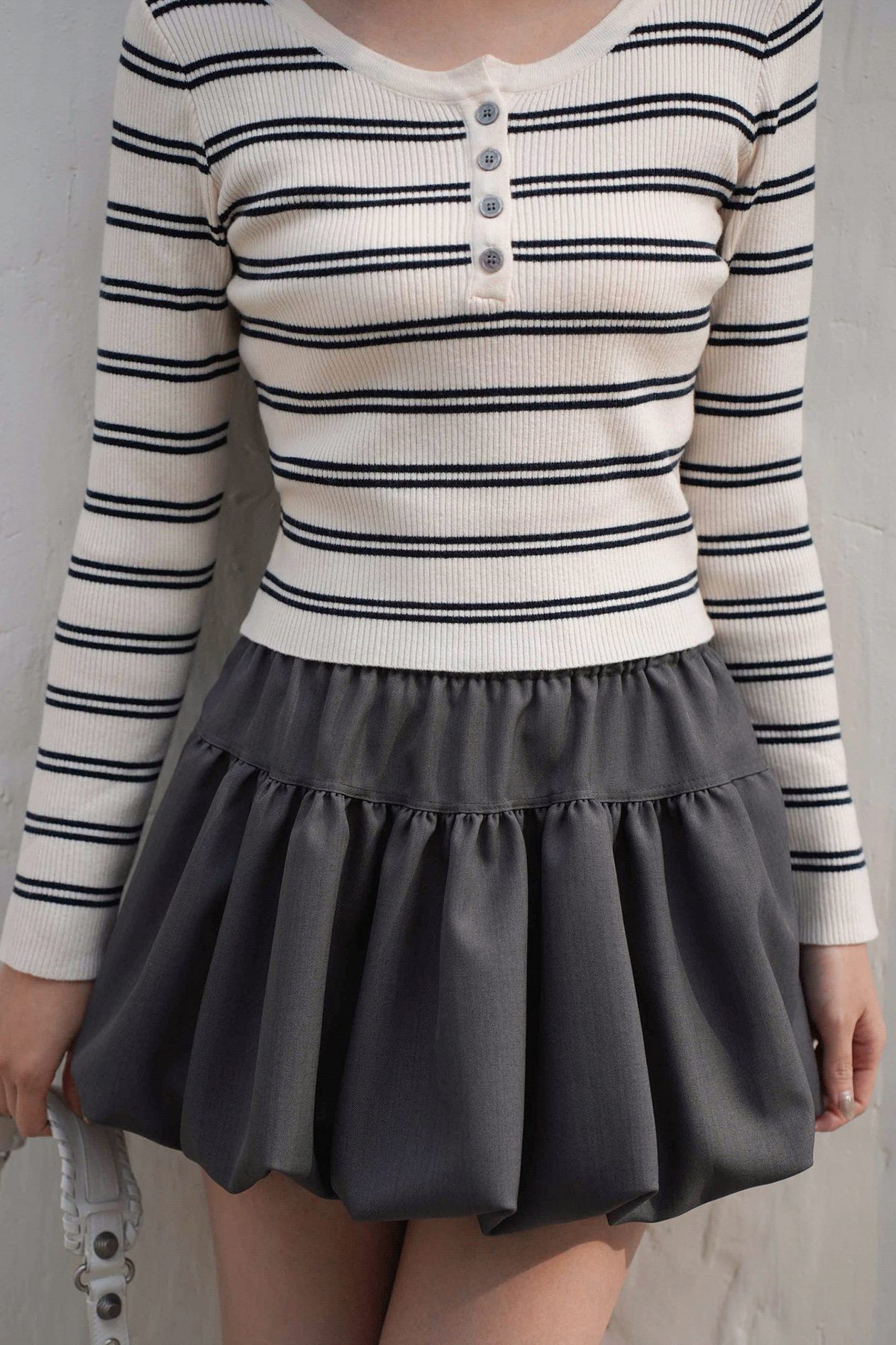 質感西裝布澎澎短裙