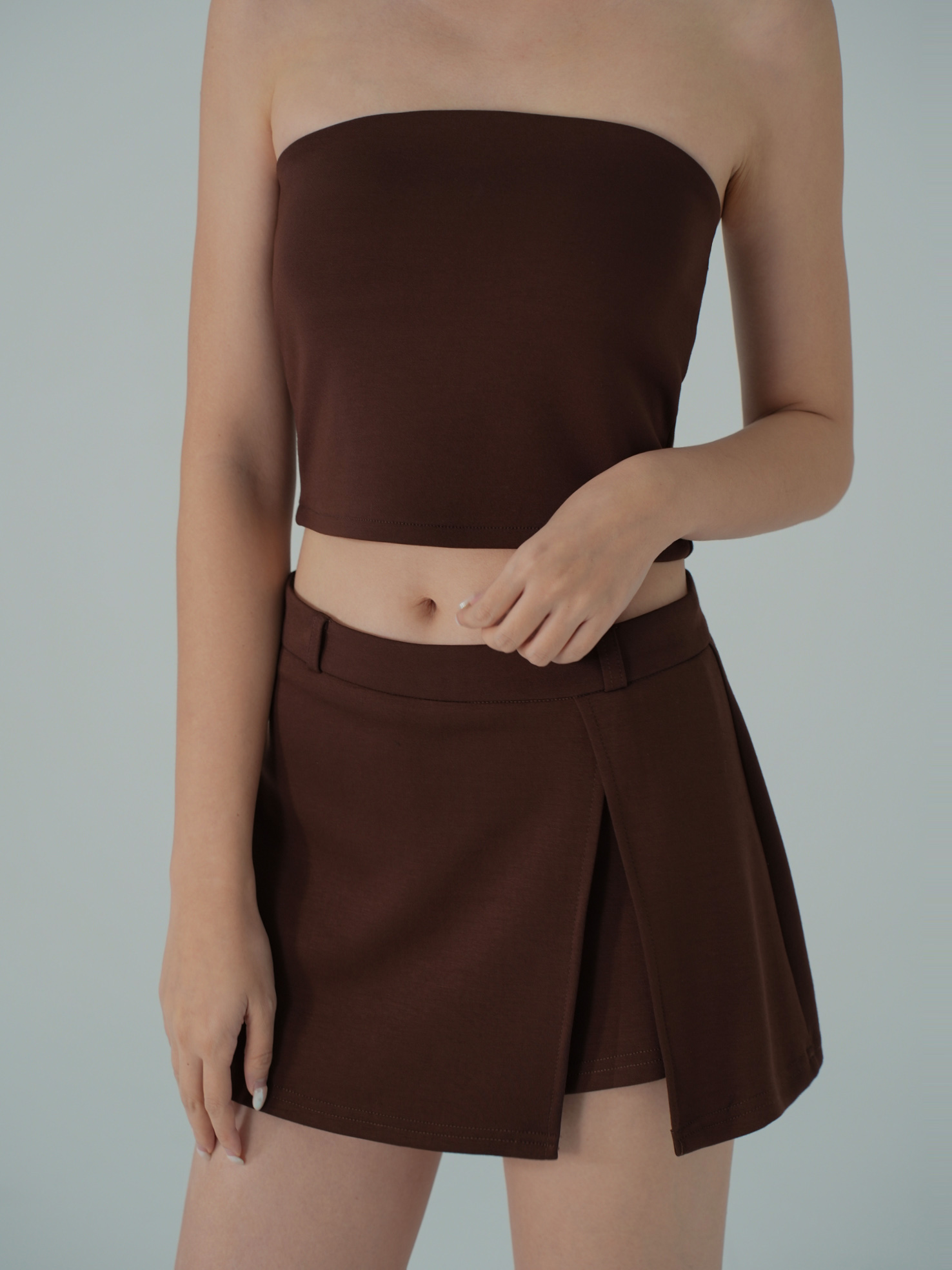 彈力空氣棉時髦中腰褲裙