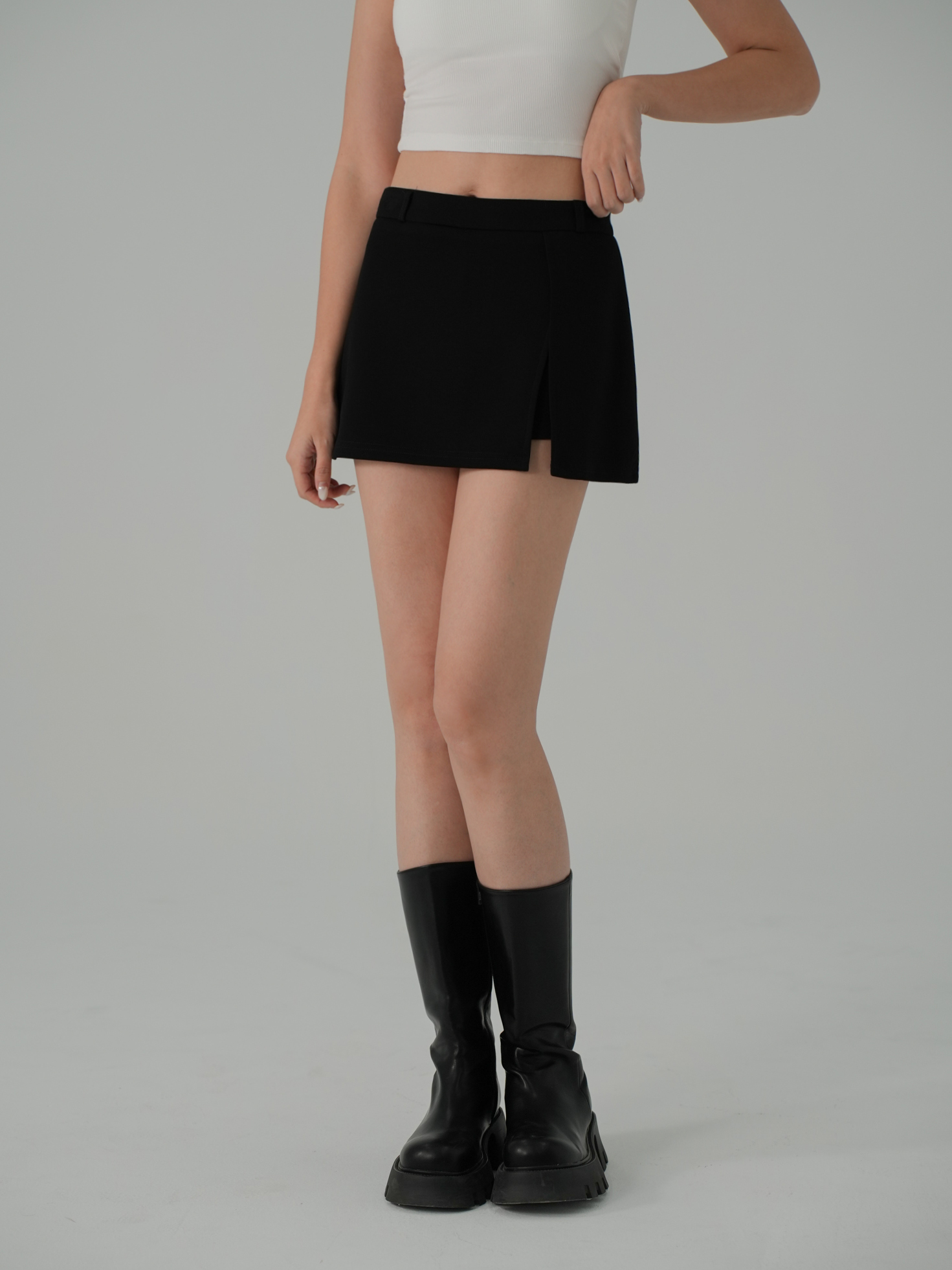 彈力空氣棉時髦中腰褲裙