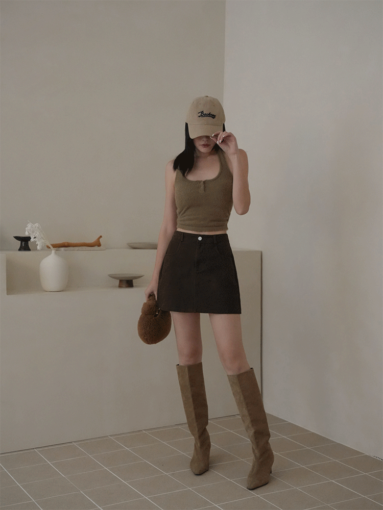 水洗牛仔A字短裙