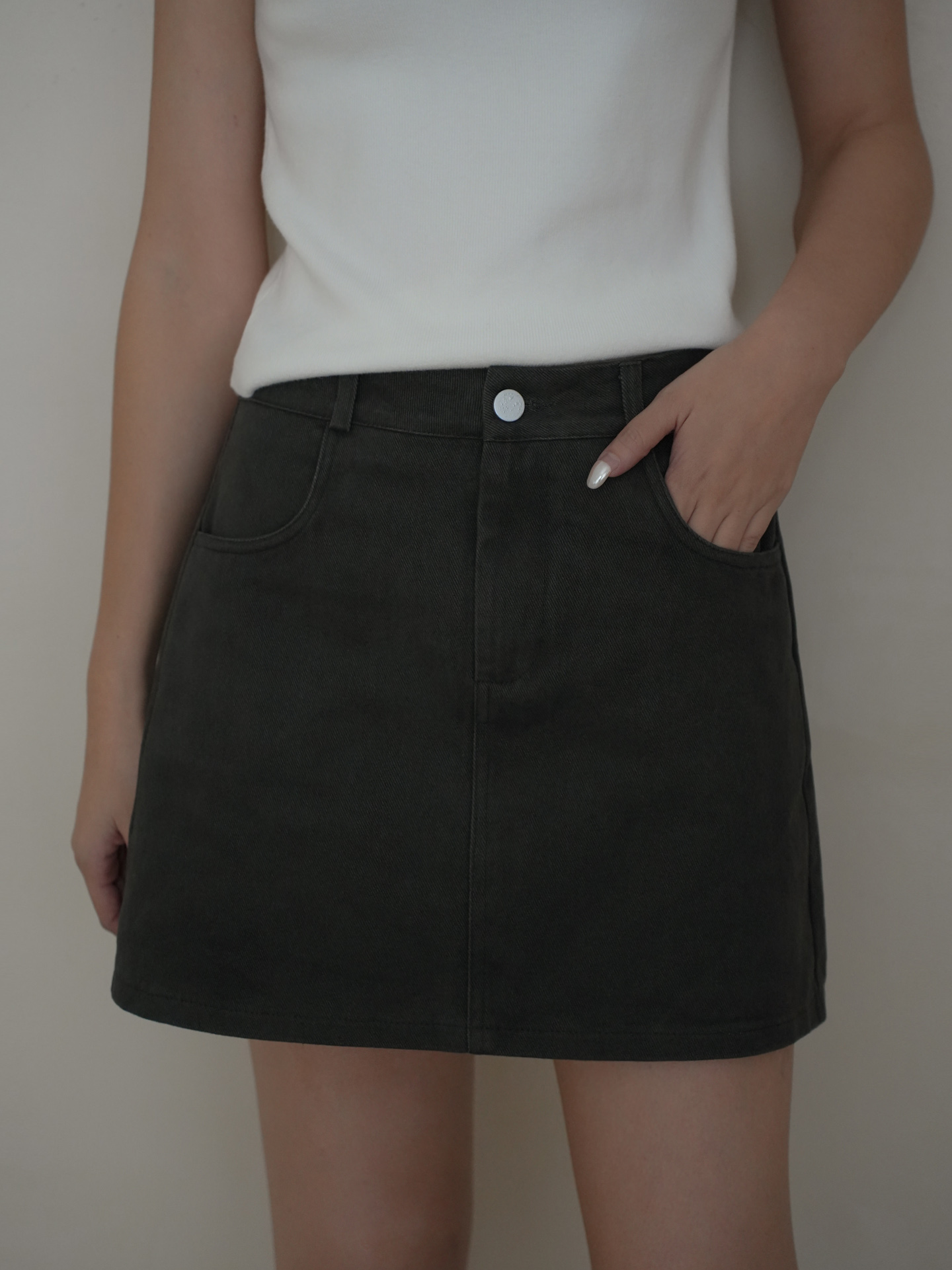 水洗牛仔A字短裙