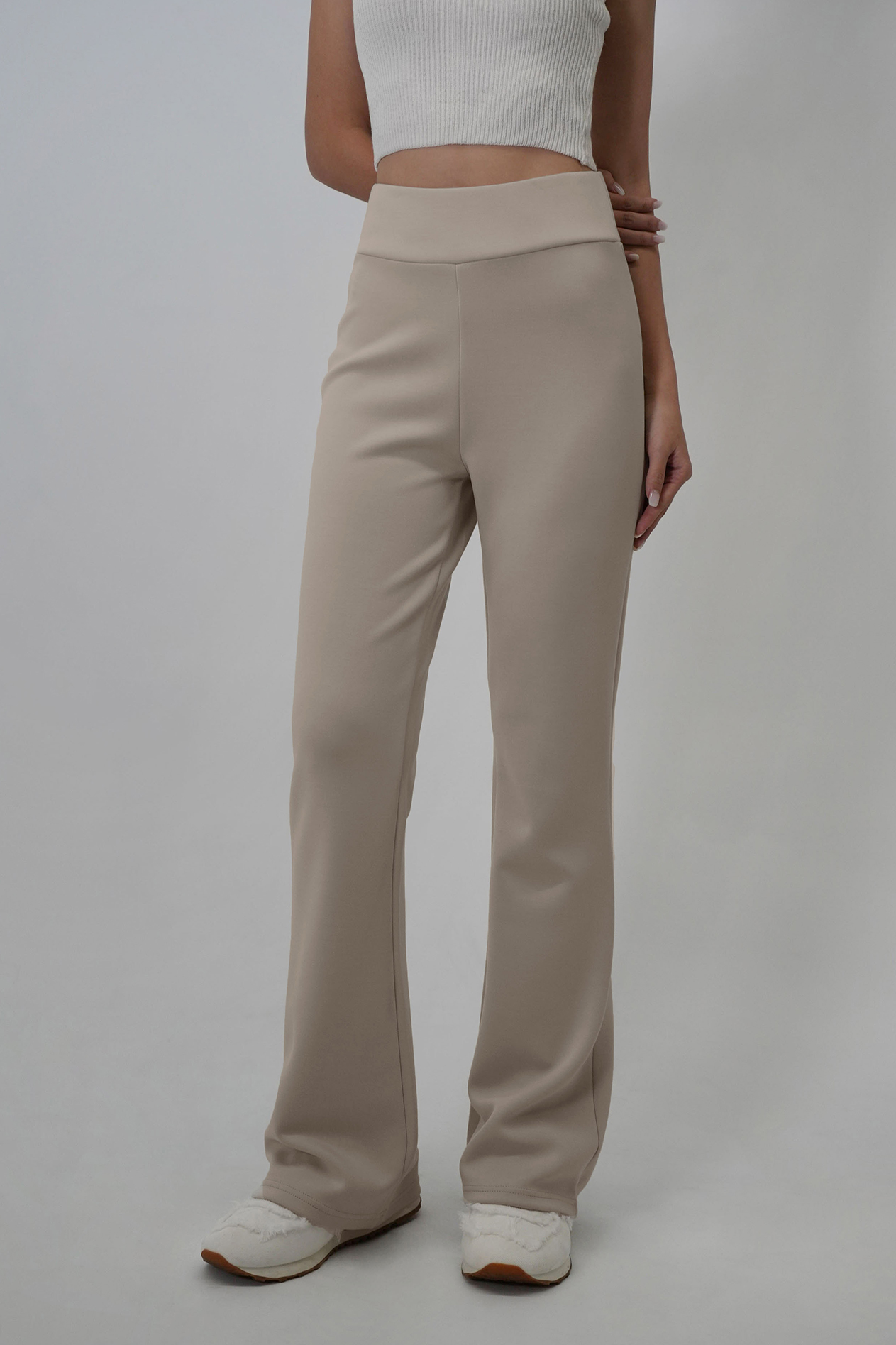 彈力空氣棉修身直筒長褲