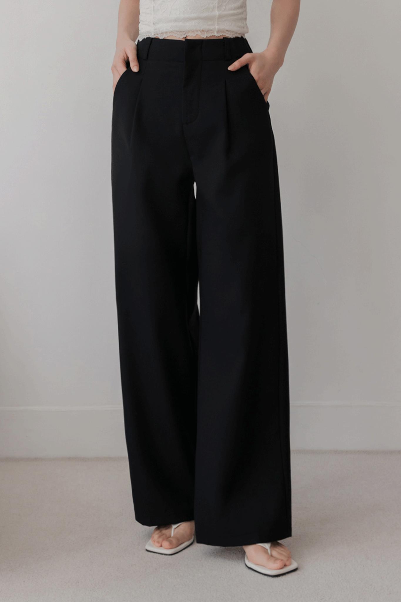 時髦顯瘦西裝寬褲