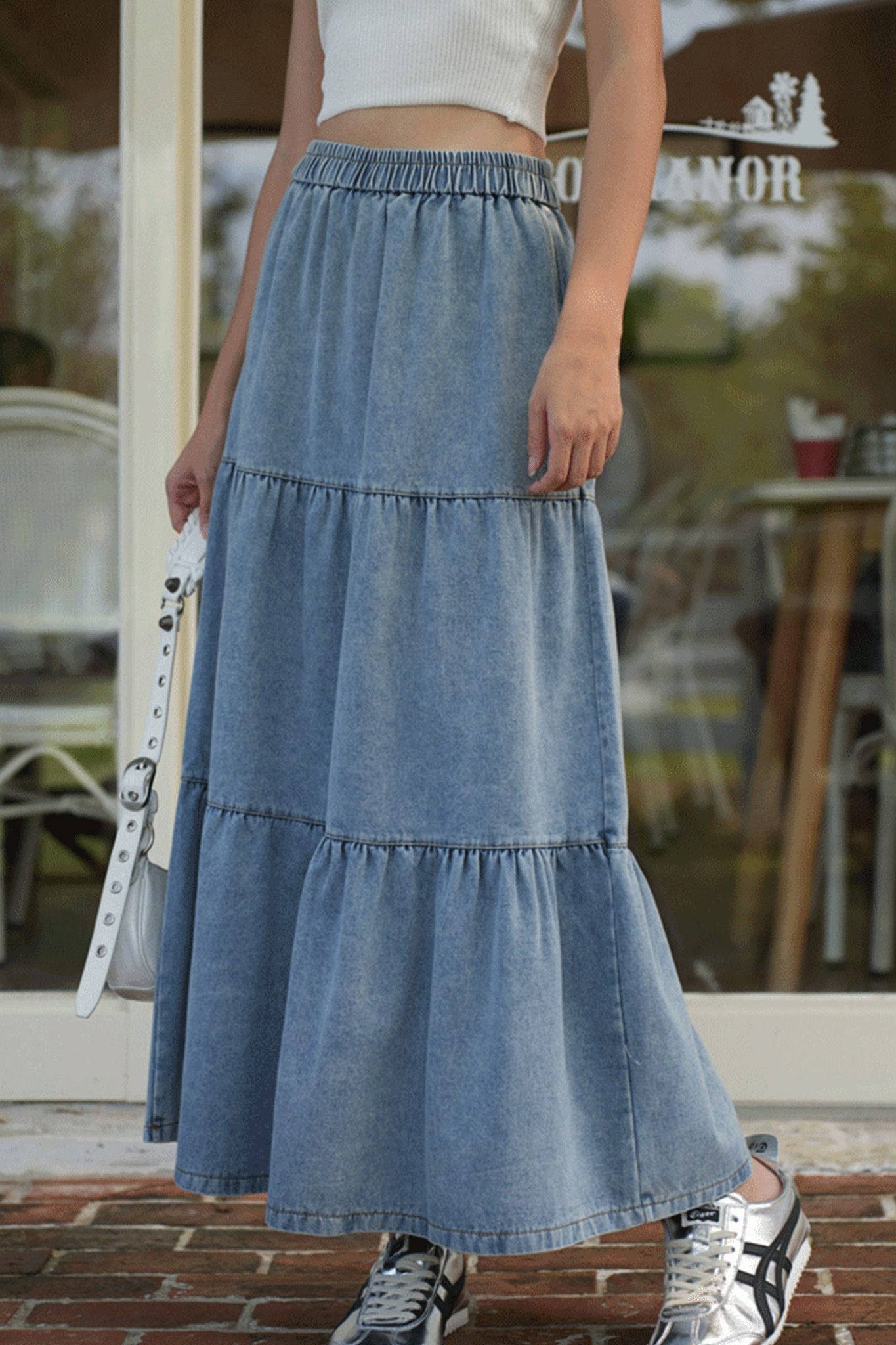 丹寧蛋糕牛仔長裙