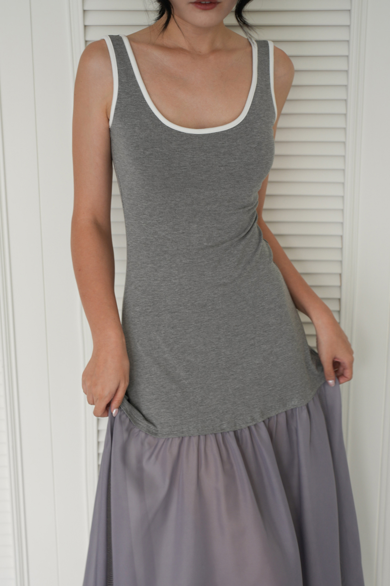 滾邊背心BRA長洋裝