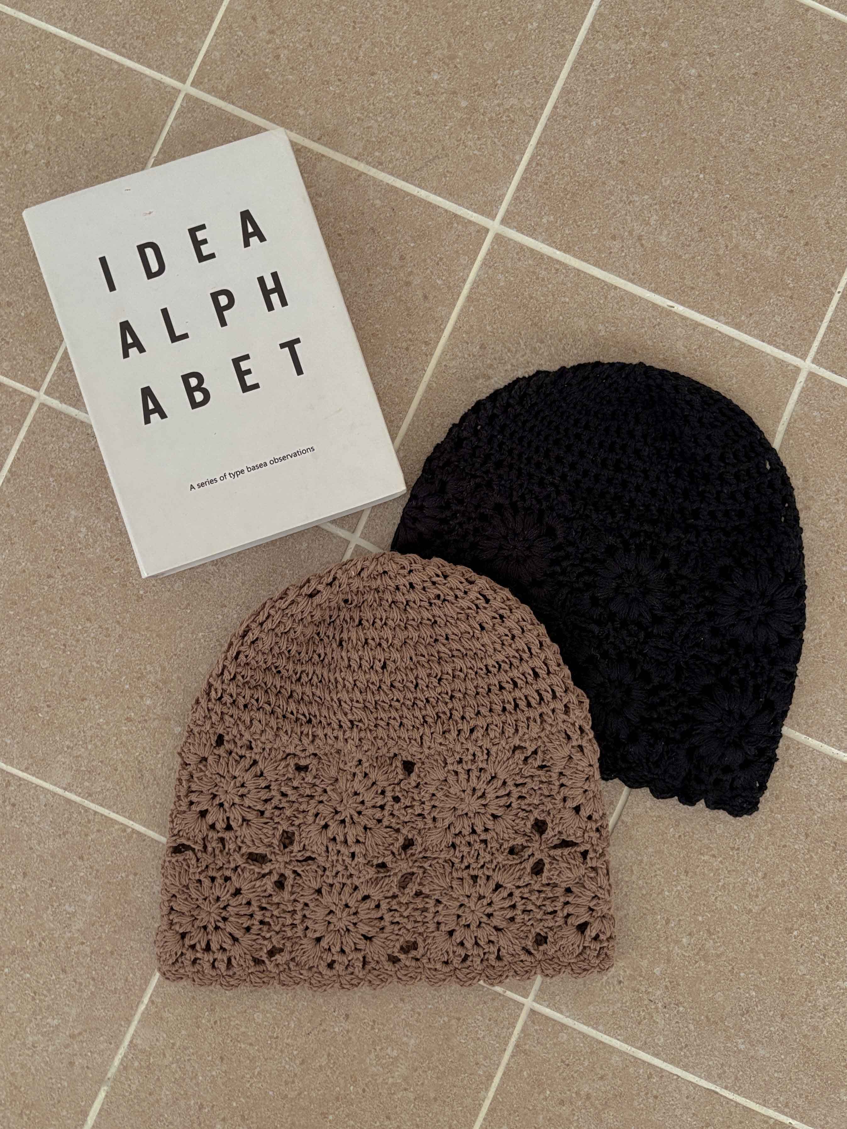 鉤花造型針織帽