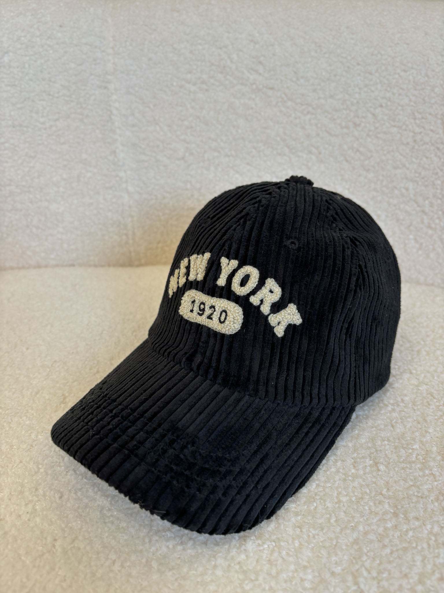 韓國燈心絨字母棒球帽