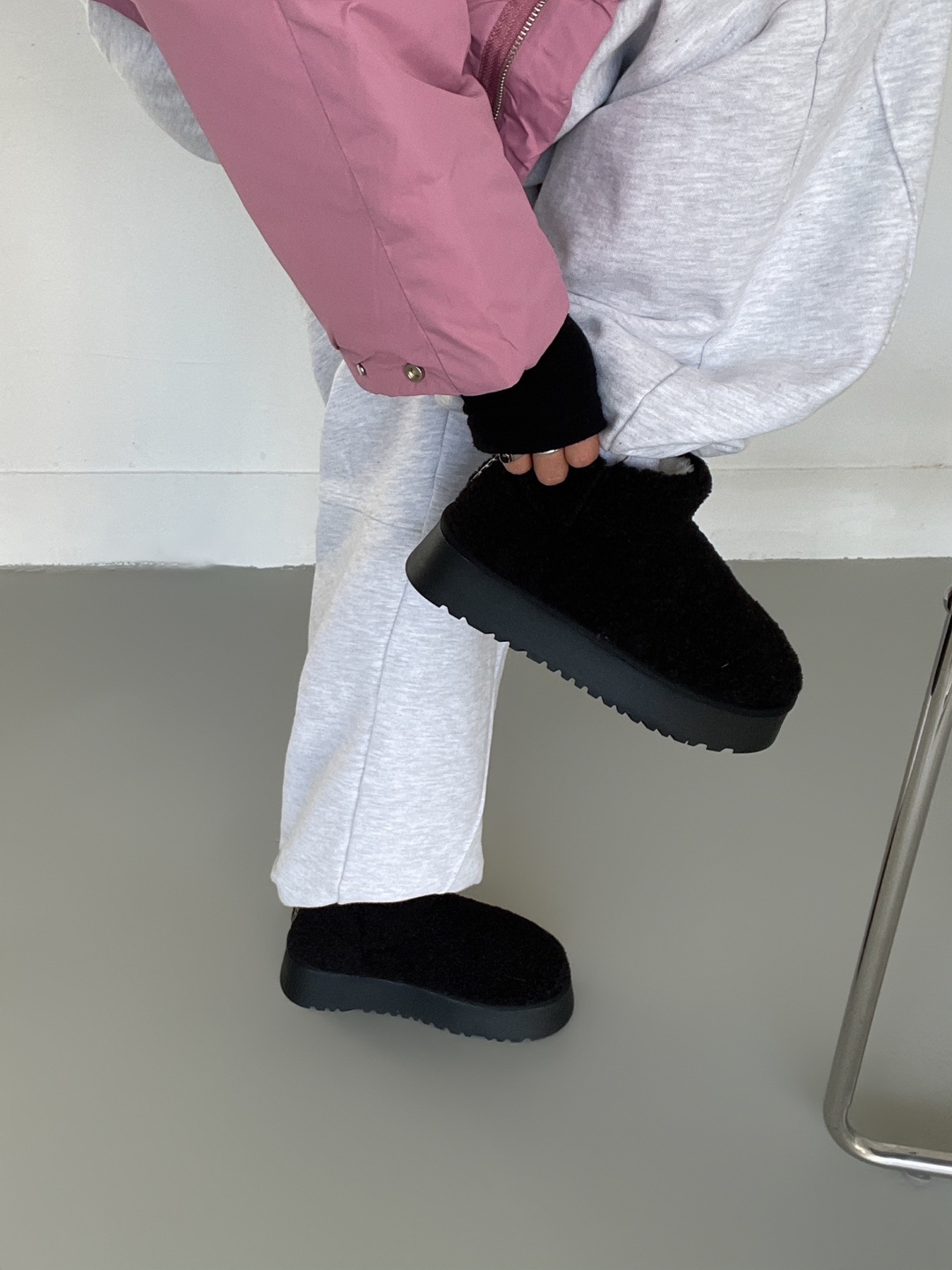 韓國羊羔毛厚底雪靴