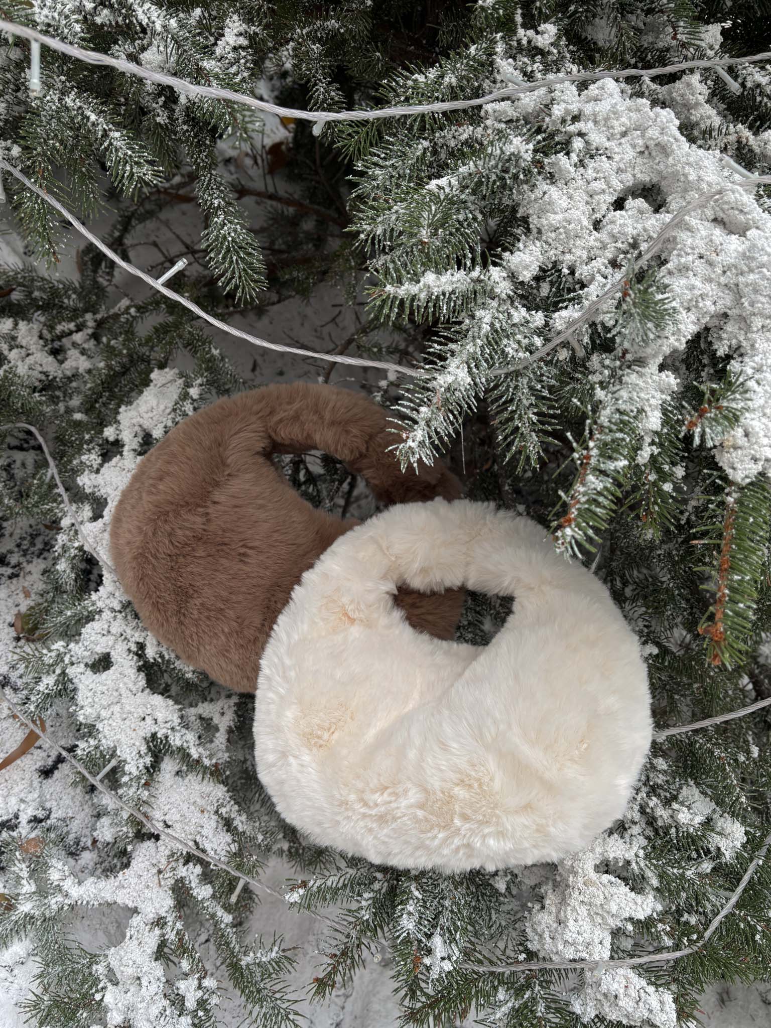 水貂毛毛手提小包