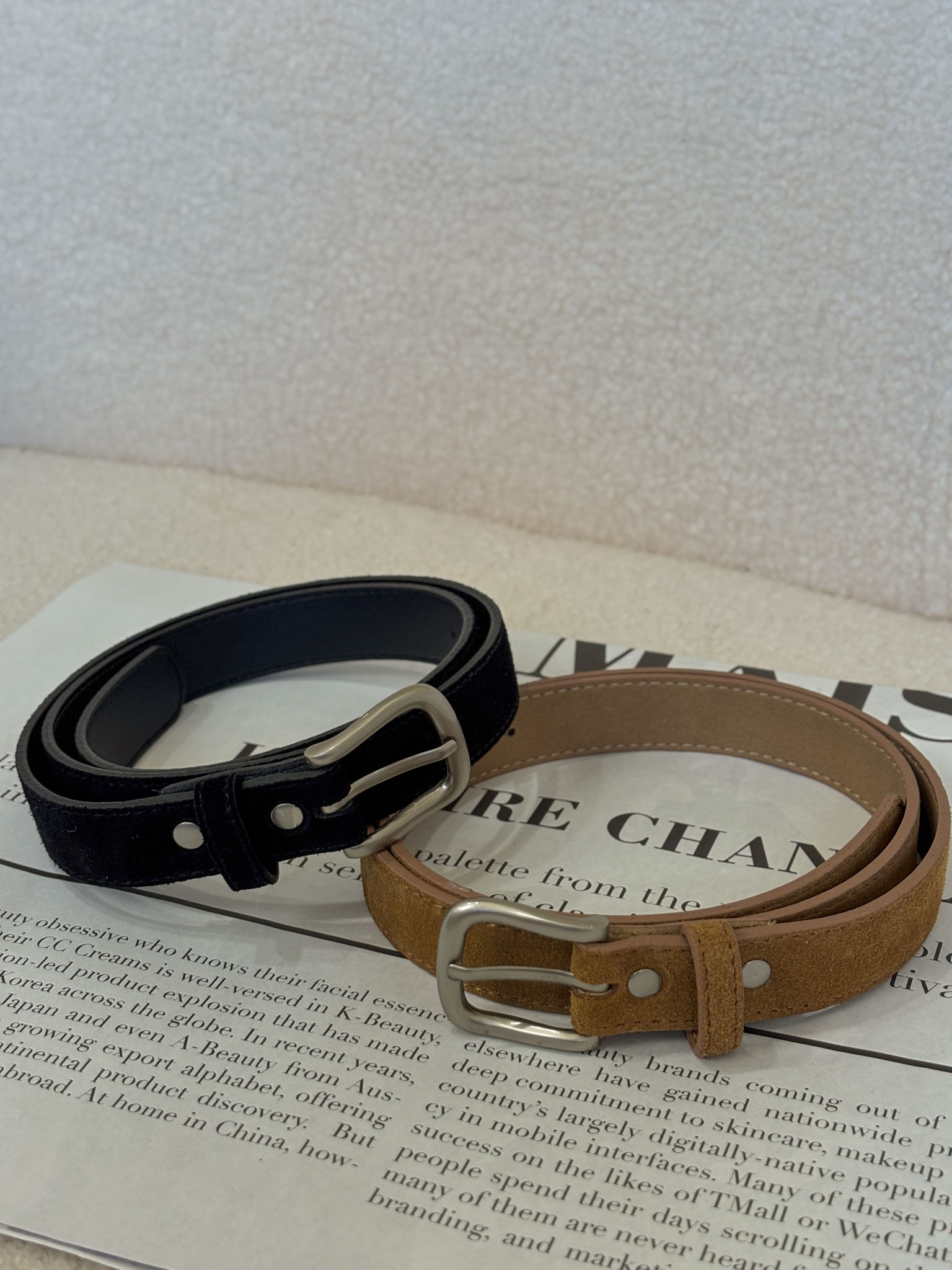 韓國質感麂皮皮帶