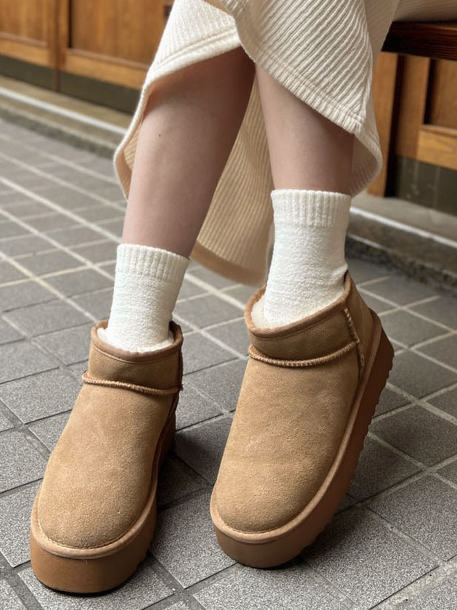 韓國毛絨中筒襪