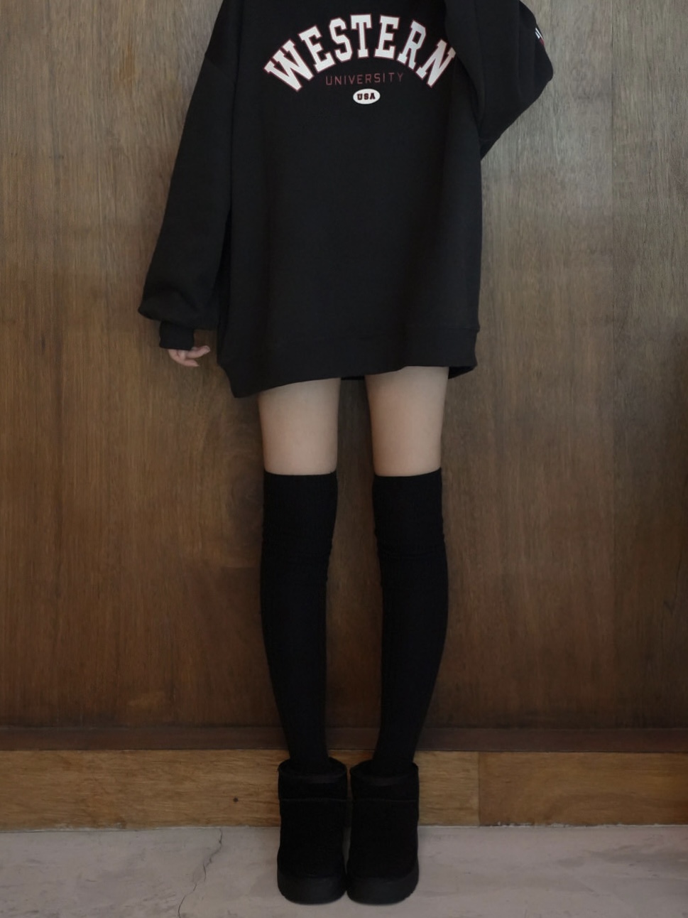 韓國羊毛兩穿大腿襪