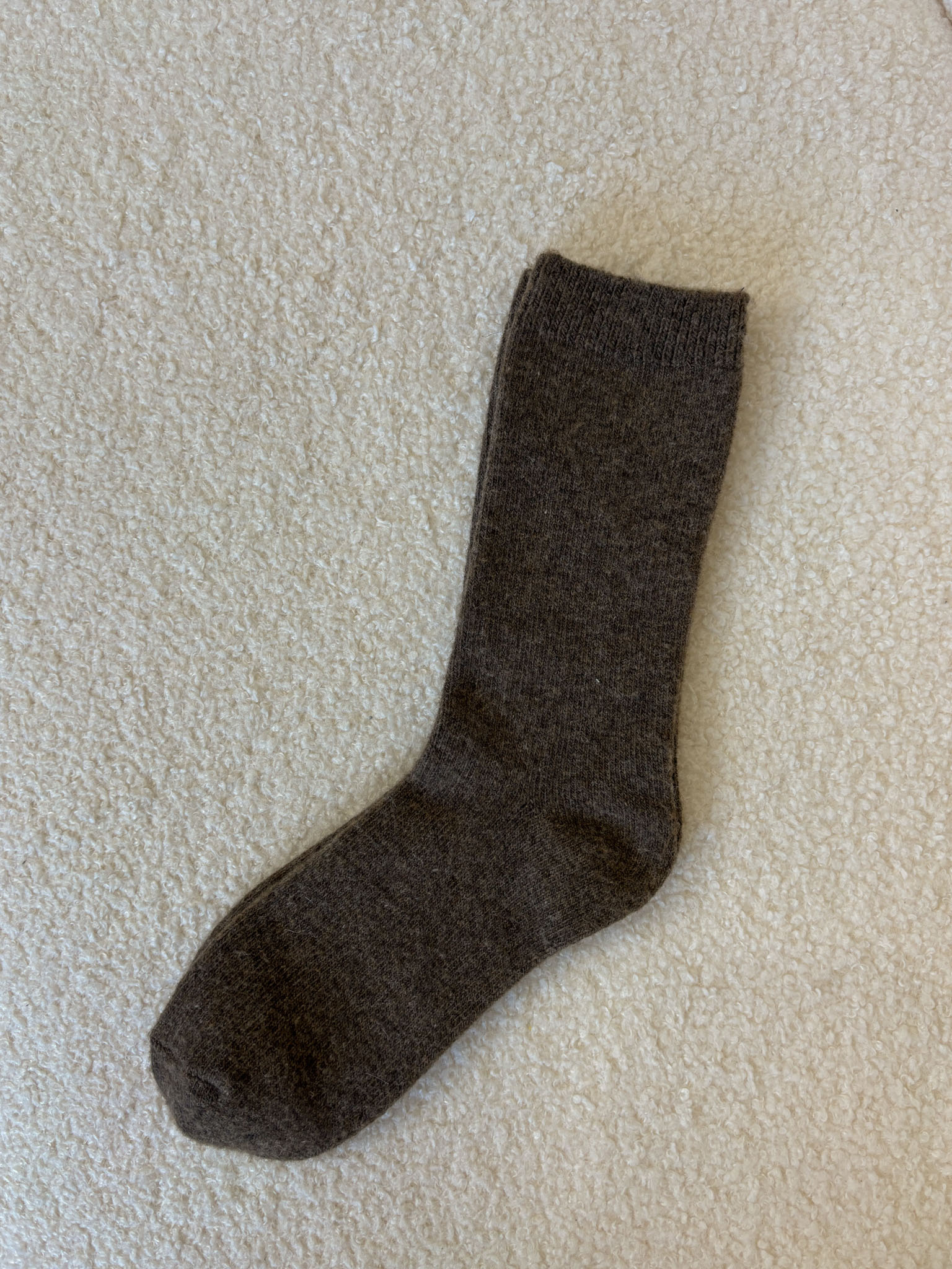 韓國素面羊毛中筒襪