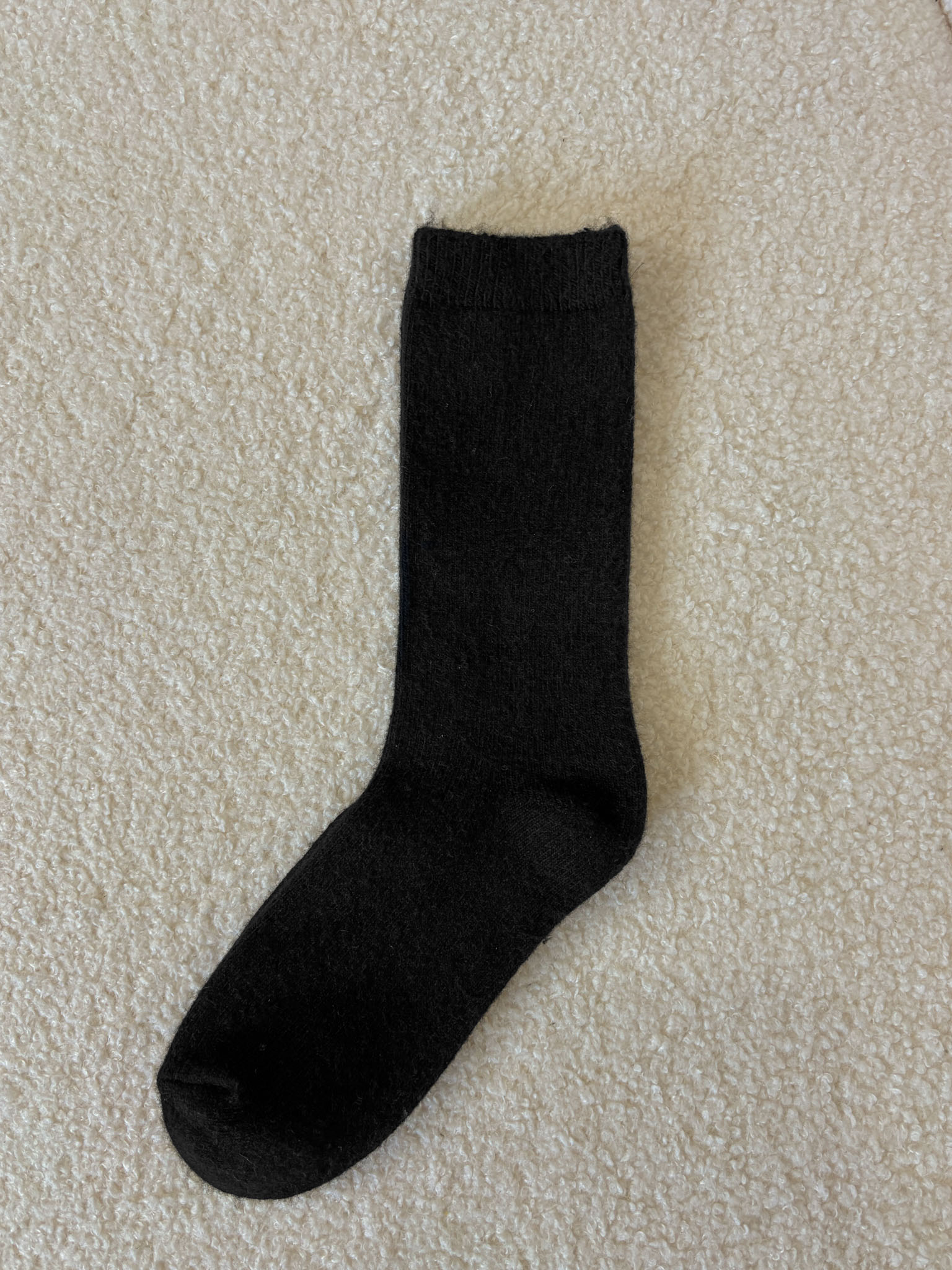 韓國素面羊毛中筒襪